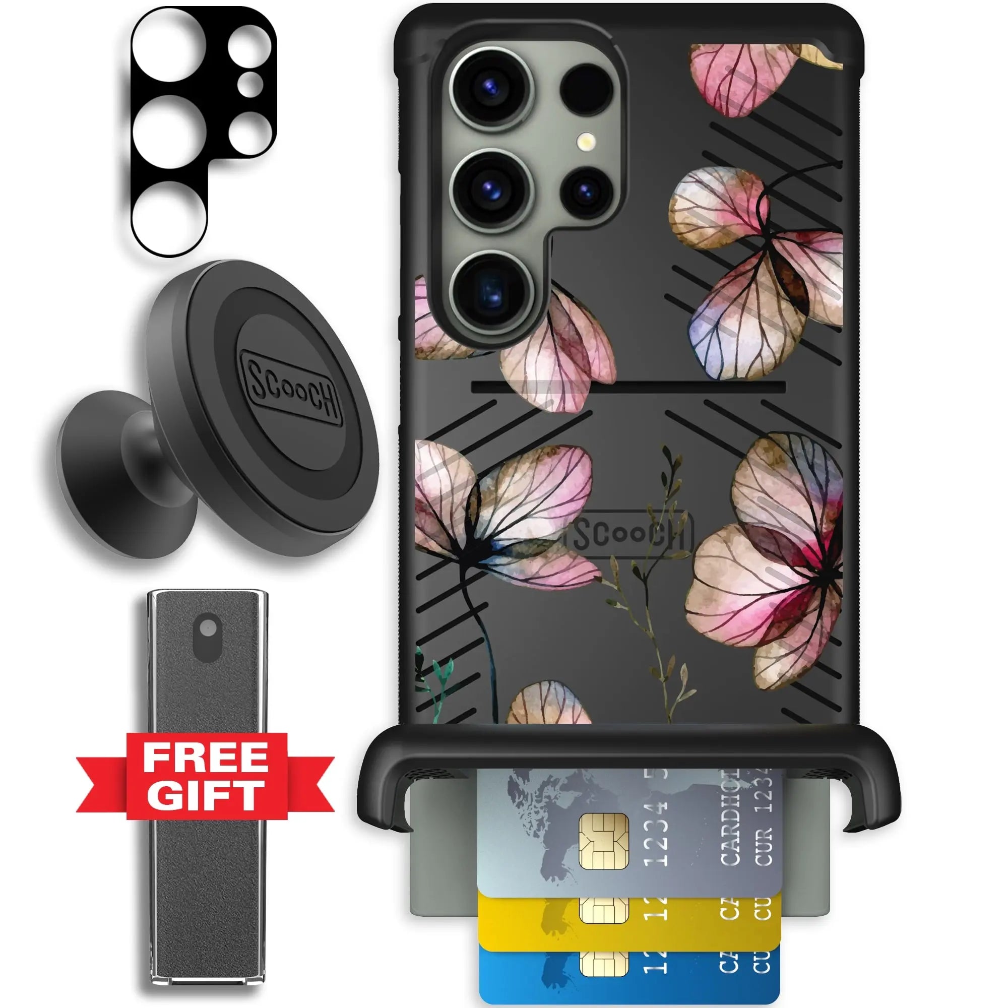 Scooch-Wingmate Defender Bundle for Samsung Galaxy S23 Ultra-Dried-Flowers