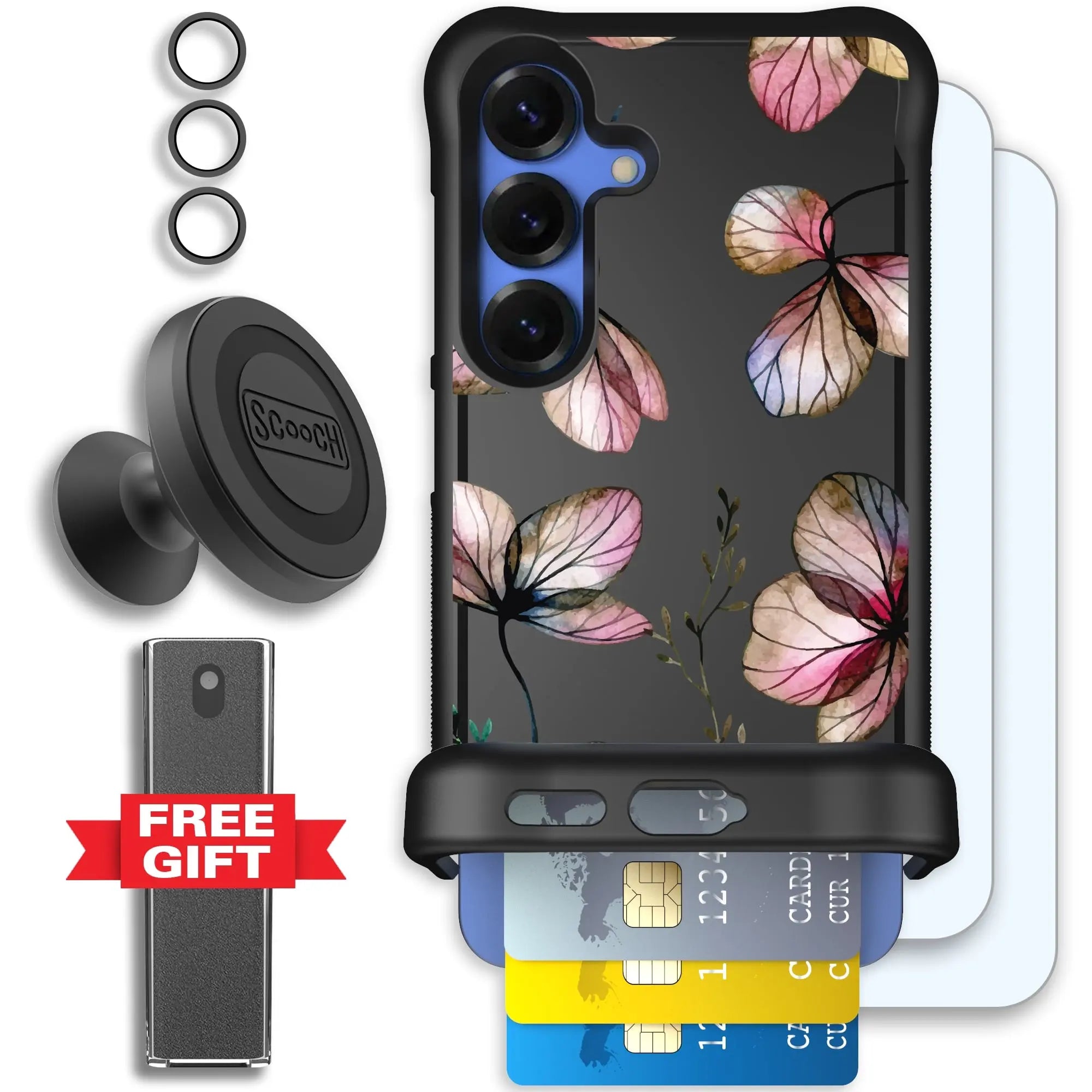 Scooch-Wingmate Defender Bundle for Samsung Galaxy S25-Dried-Flowers