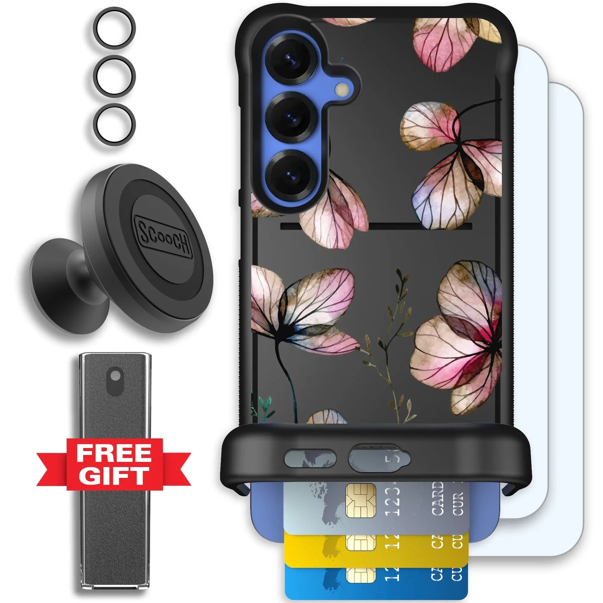 Scooch-Wingmate Defender Bundle for Samsung Galaxy S25+-Dried-Flowers