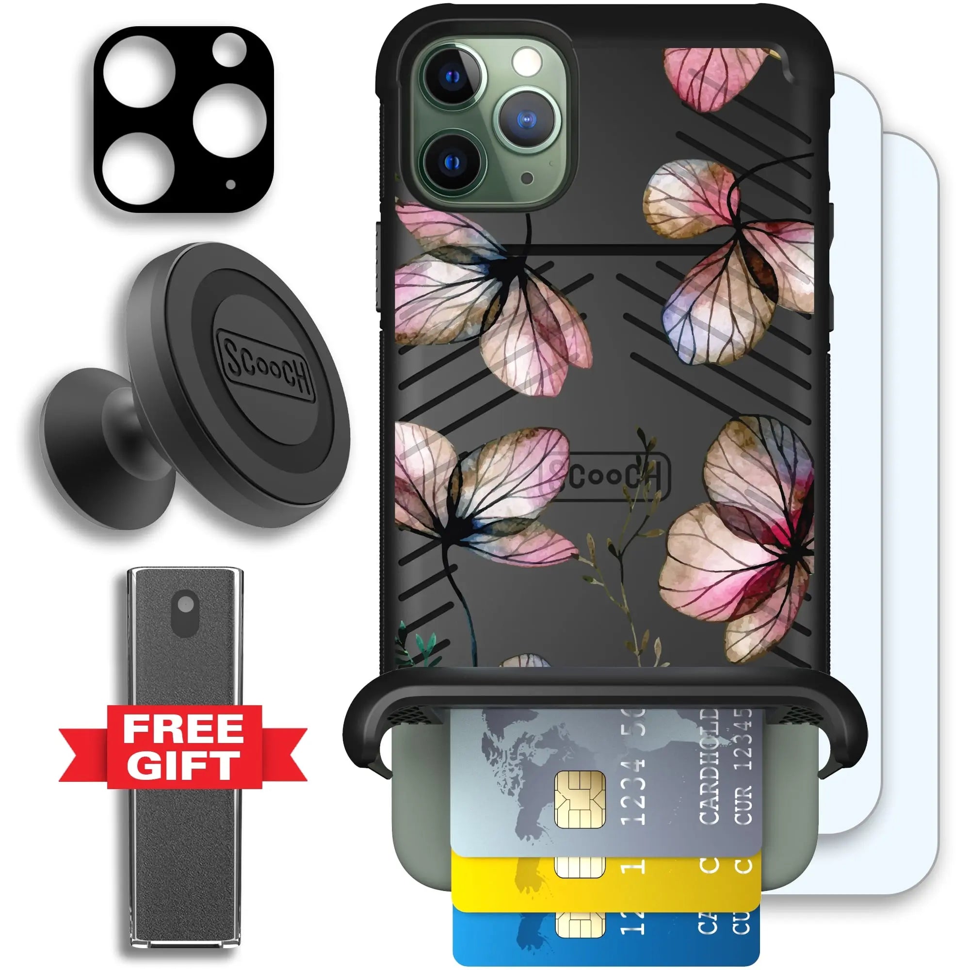 Scooch-Wingmate Defender Bundle for iPhone 11 Pro Max-Dried-Flowers