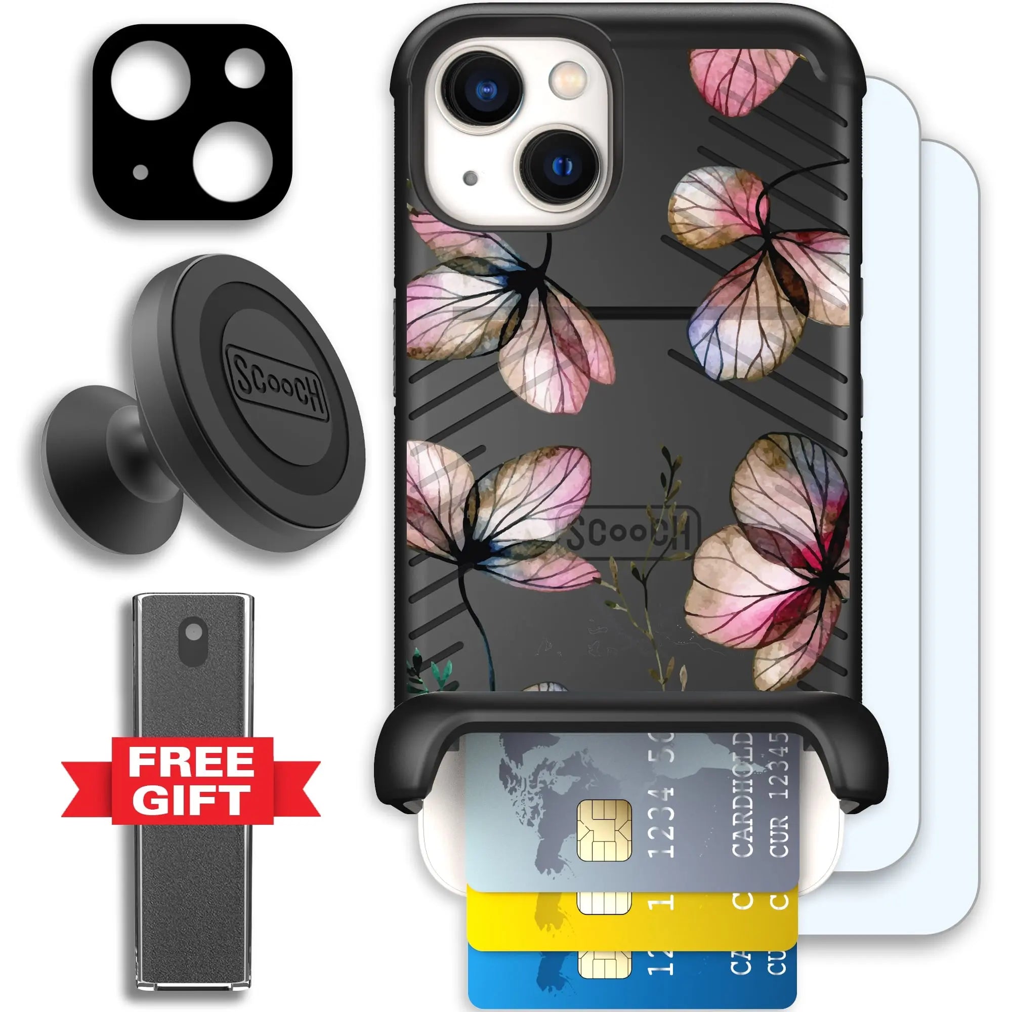 Scooch-Wingmate Defender Bundle for iPhone 13-Dried-Flowers