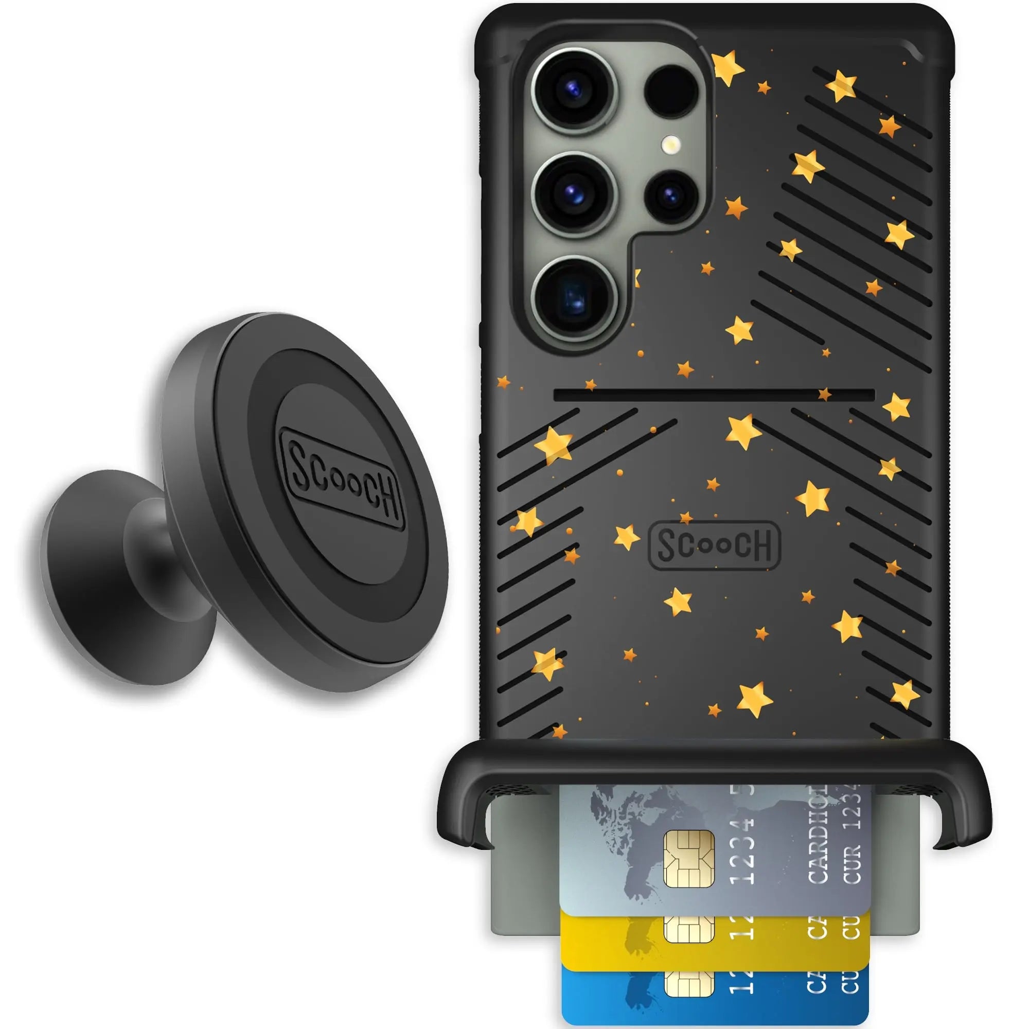 Scooch-Wingmate Starter Bundle for Samsung Galaxy S23 Ultra-Gold-Stars