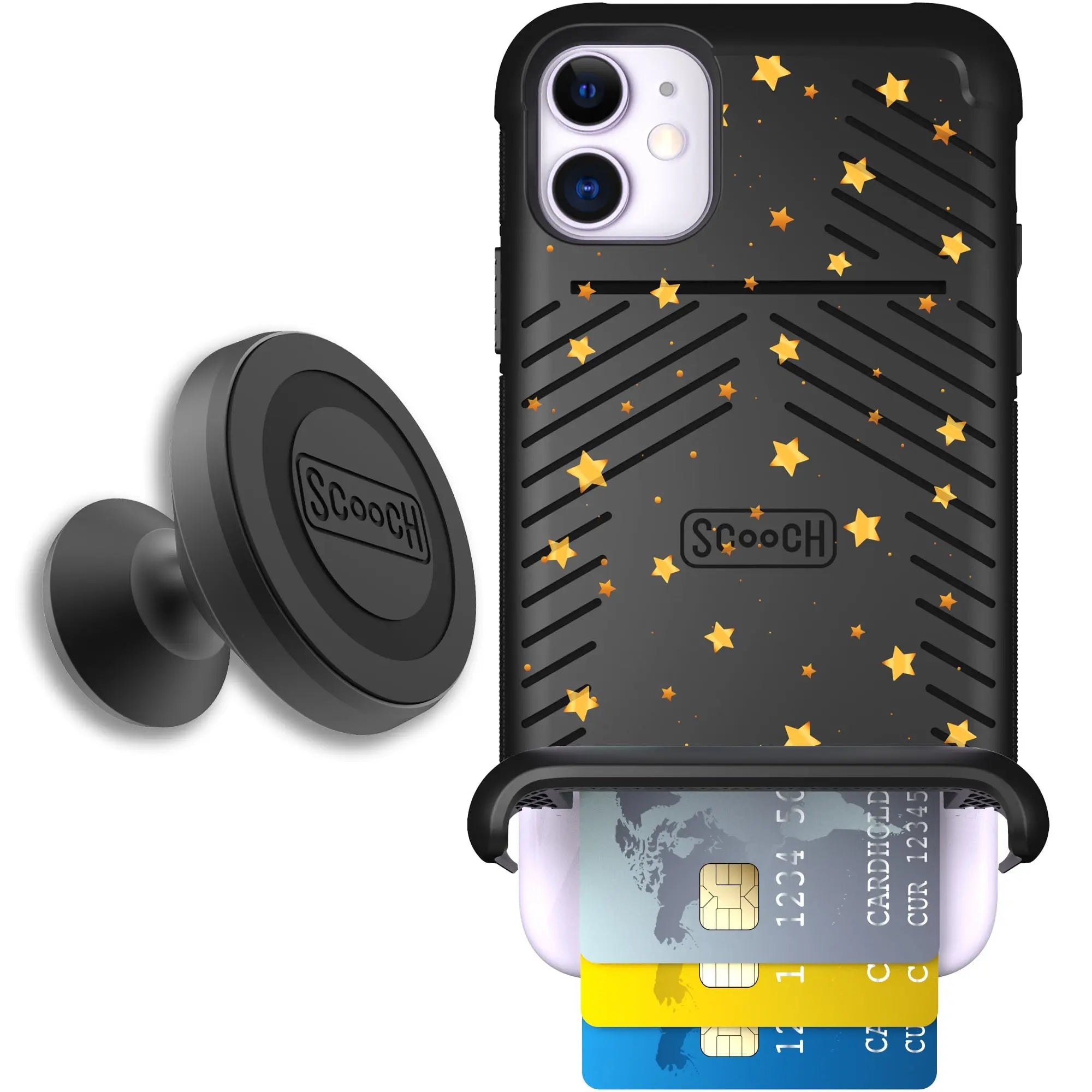Scooch-Wingmate Starter Bundle for iPhone 11-Gold-Stars