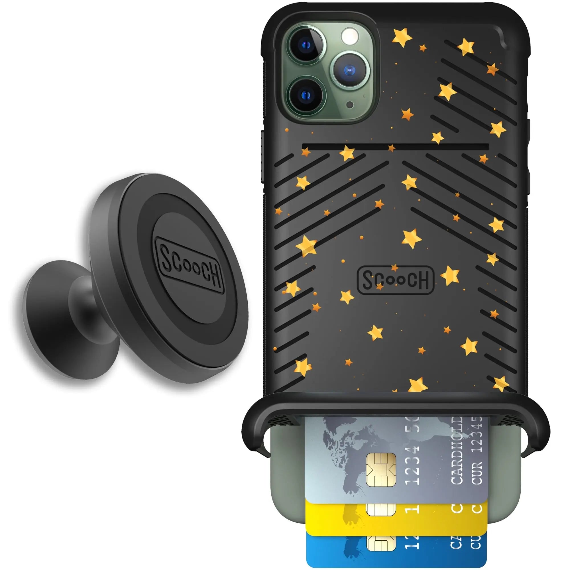Scooch-Wingmate Starter Bundle for iPhone 11 Pro Max-Gold-Stars