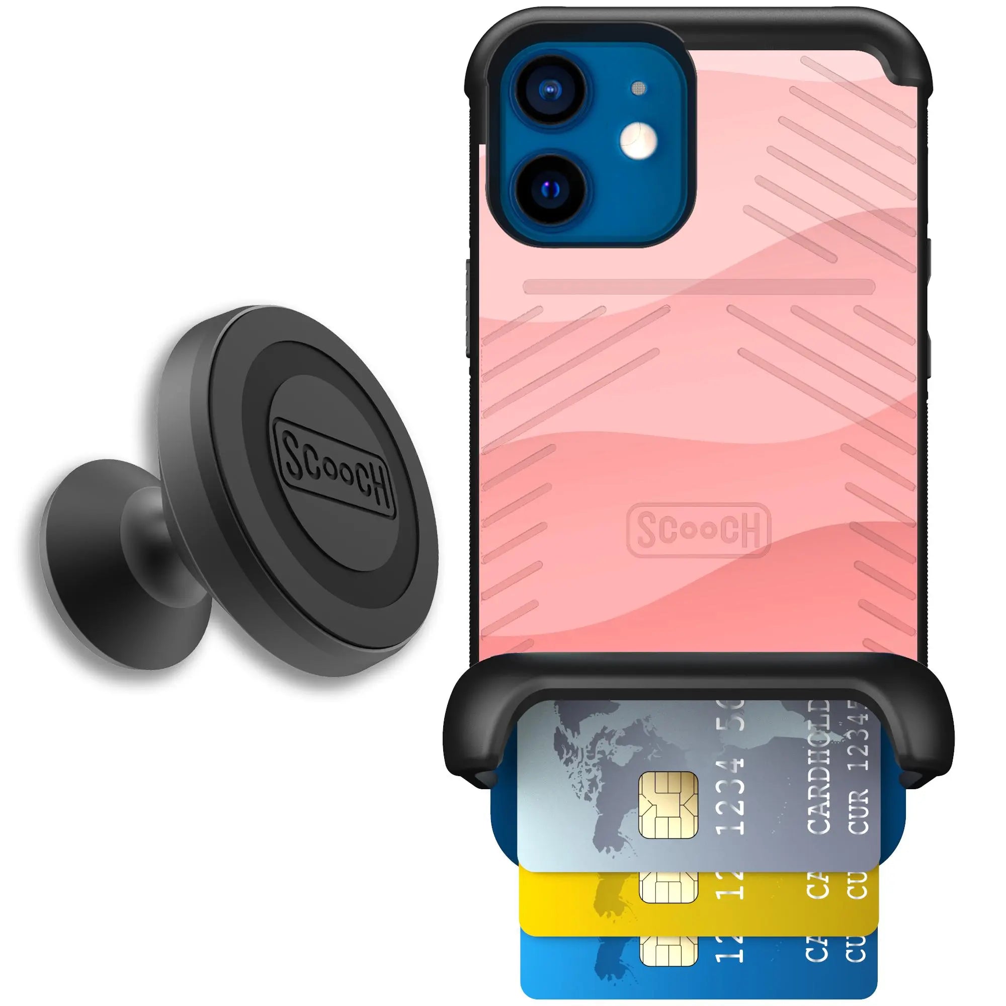 Scooch-Wingmate Starter Bundle for iPhone 12 Mini-Pink-Waves