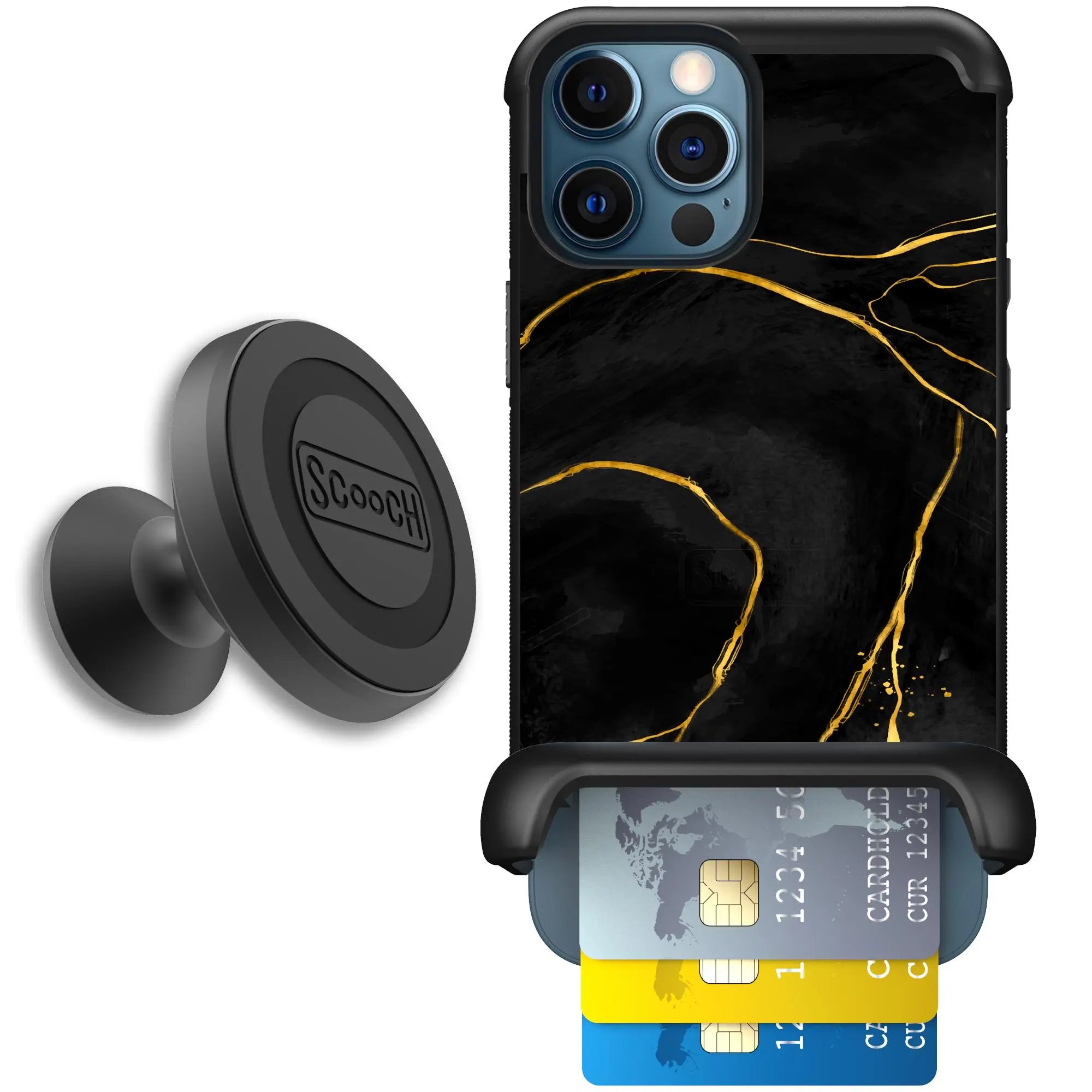 Scooch-Wingmate Starter Bundle for iPhone 12 Pro-Black-Marble