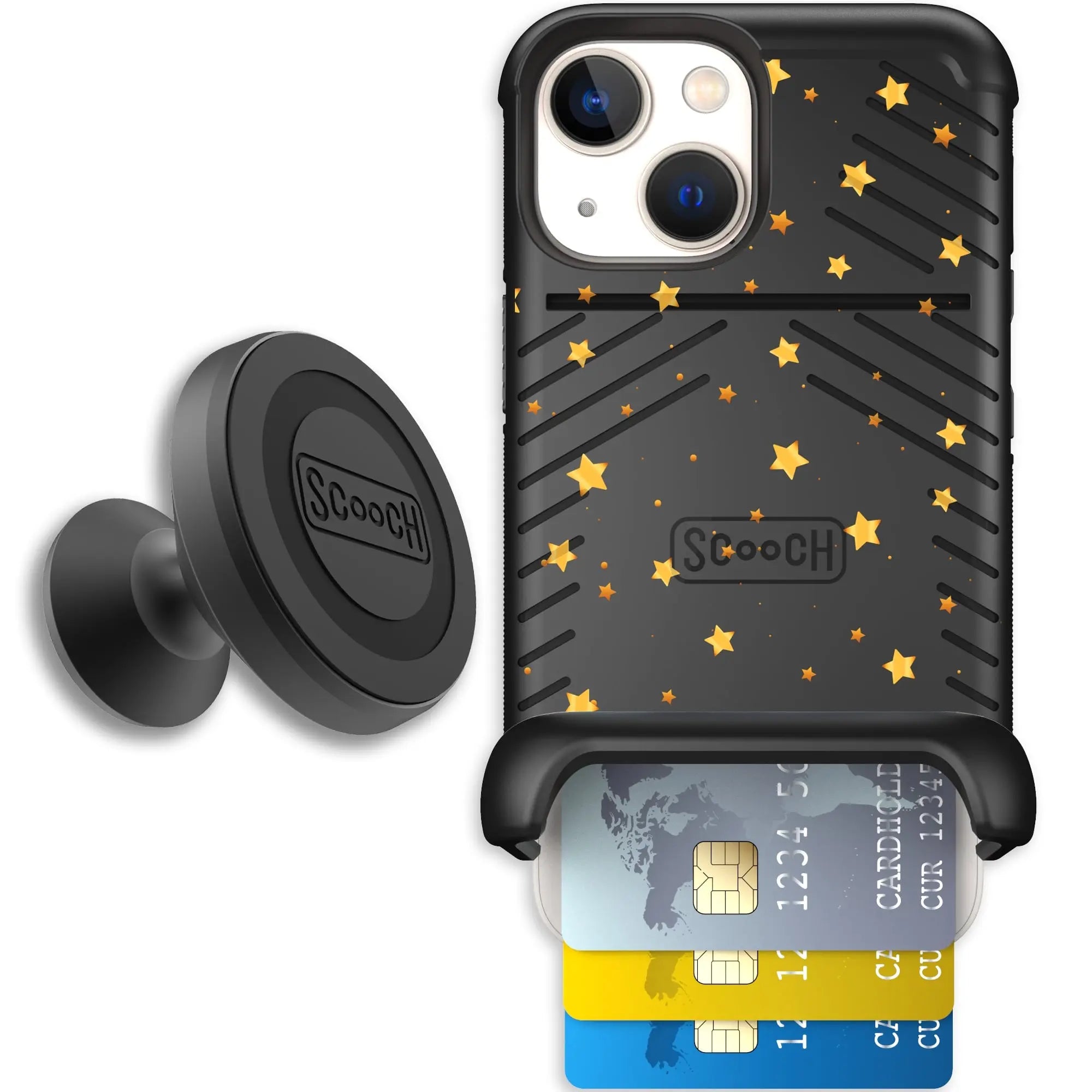 Scooch-Wingmate Starter Bundle for iPhone 13 Mini-Gold-Stars