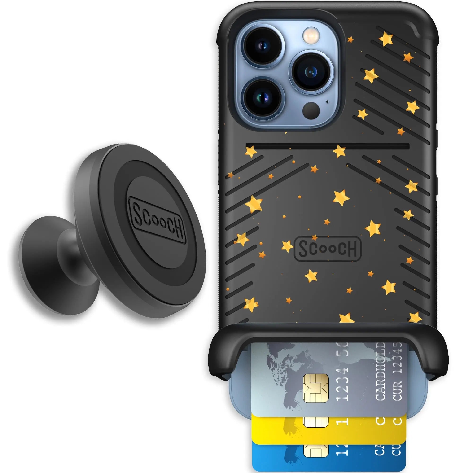 Scooch-Wingmate Starter Bundle for iPhone 13 Pro-Gold-Stars