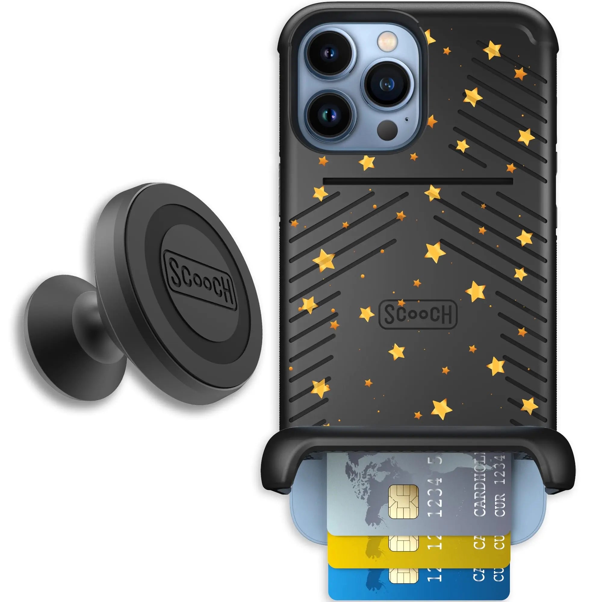 Scooch-Wingmate Starter Bundle for iPhone 13 Pro Max-Gold-Stars