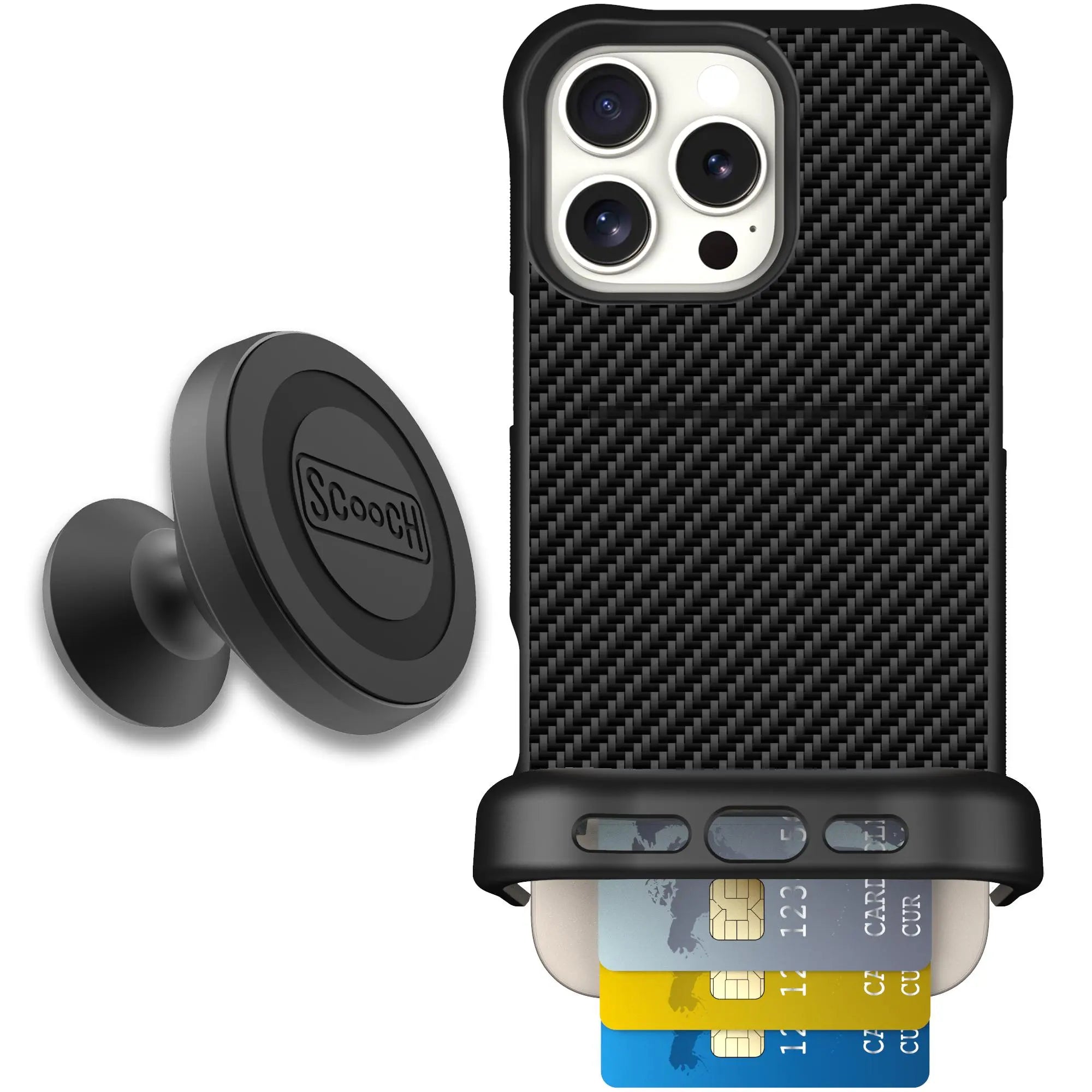 Scooch-Wingmate Starter Bundle for iPhone 16 Pro Max-Carbon-Fiber