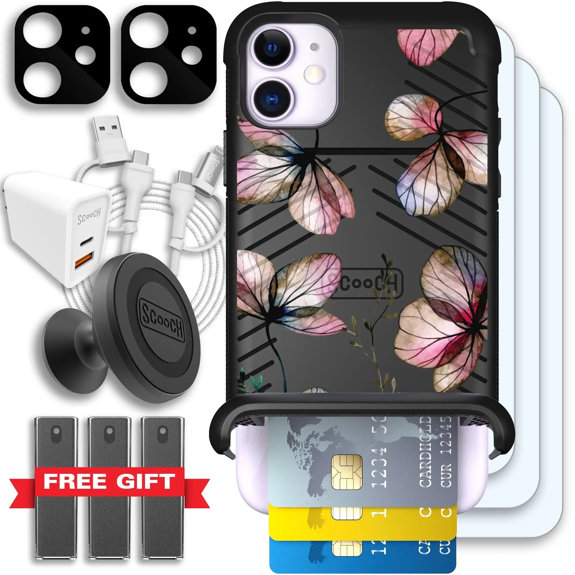 Scooch-Wingmate Ultimate Bundle for iPhone 11-Dried-Flowers