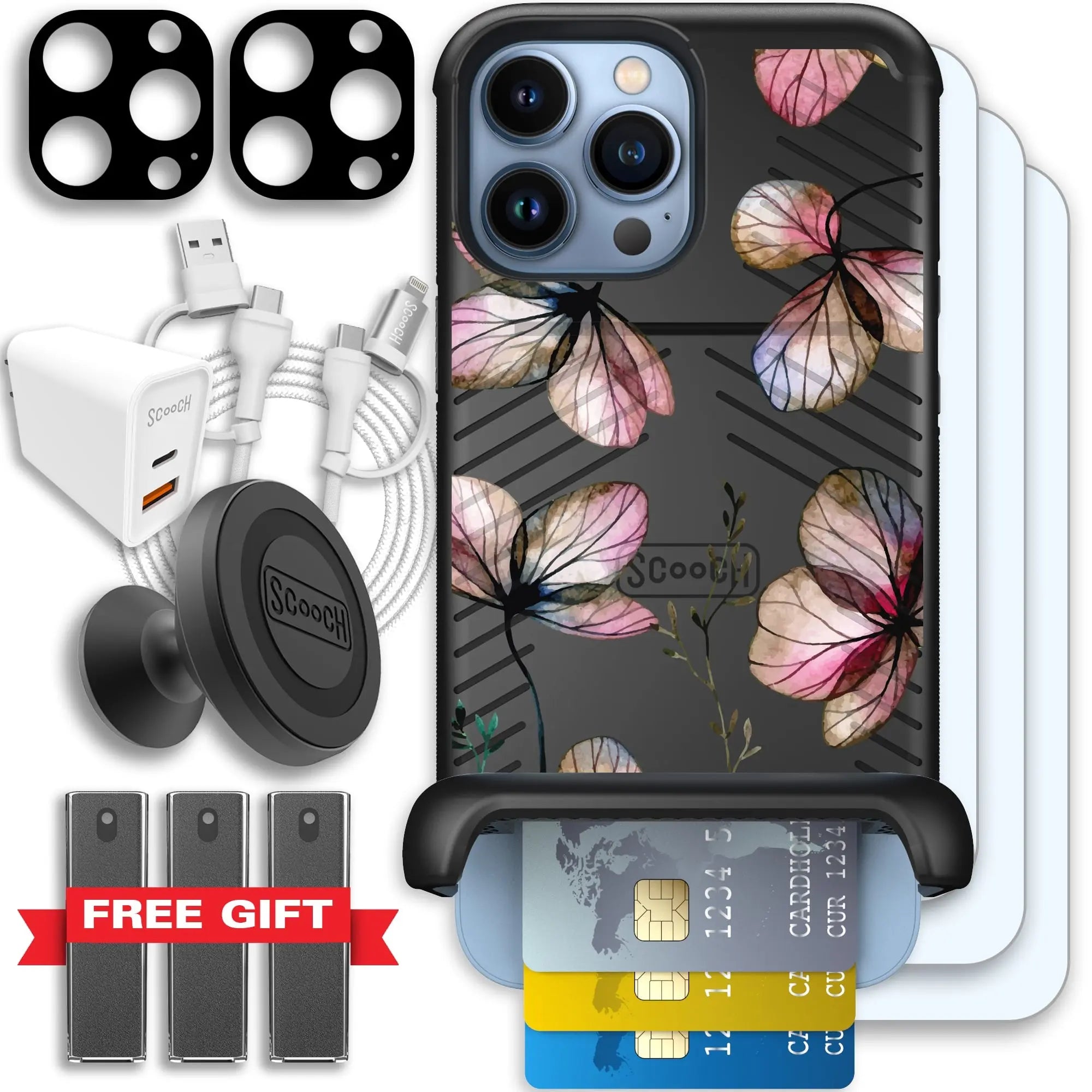 Scooch-Wingmate Ultimate Bundle for iPhone 13 Pro Max-Dried-Flowers