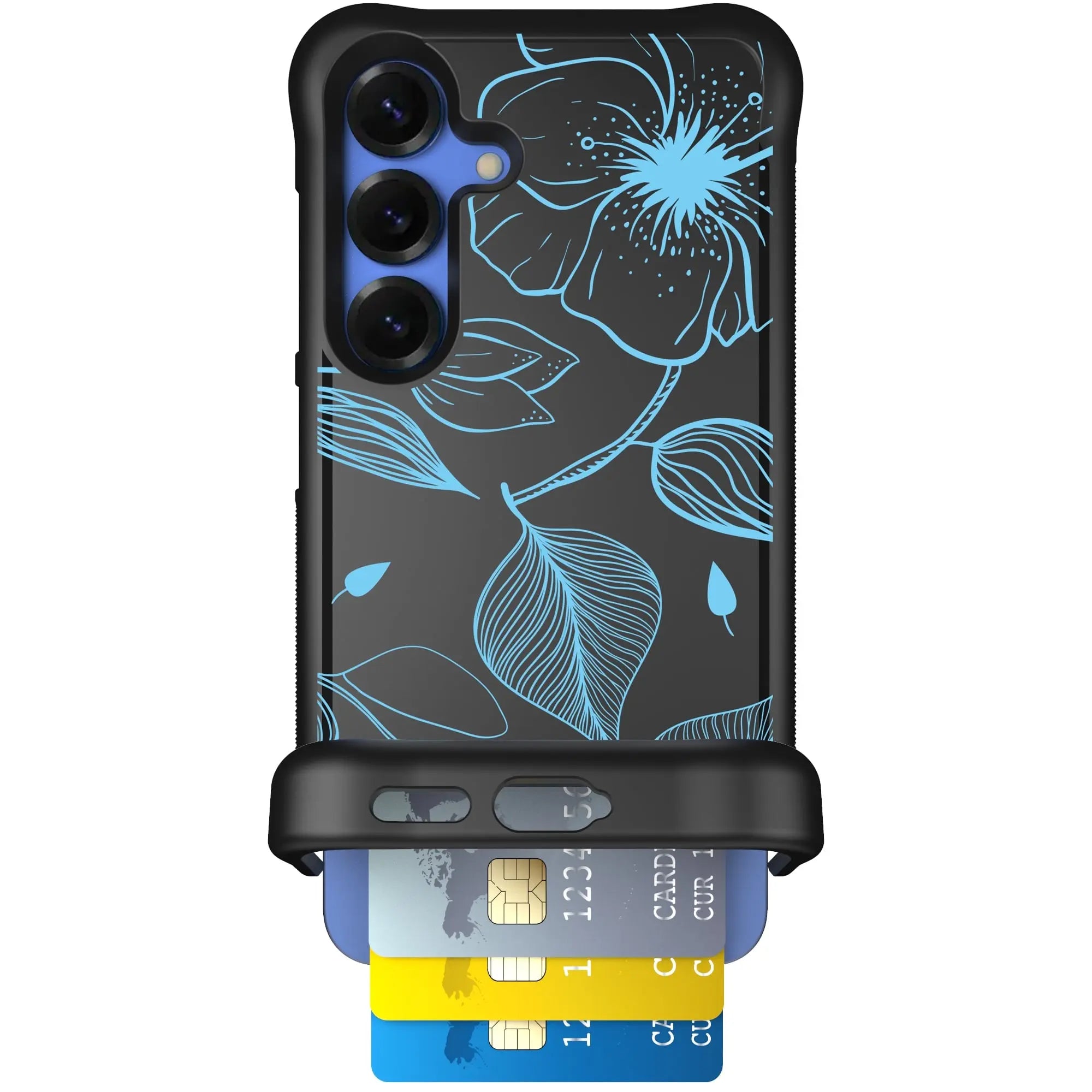 Scooch-Wingmate for Samsung Galaxy S25-Blue-Hibiscus