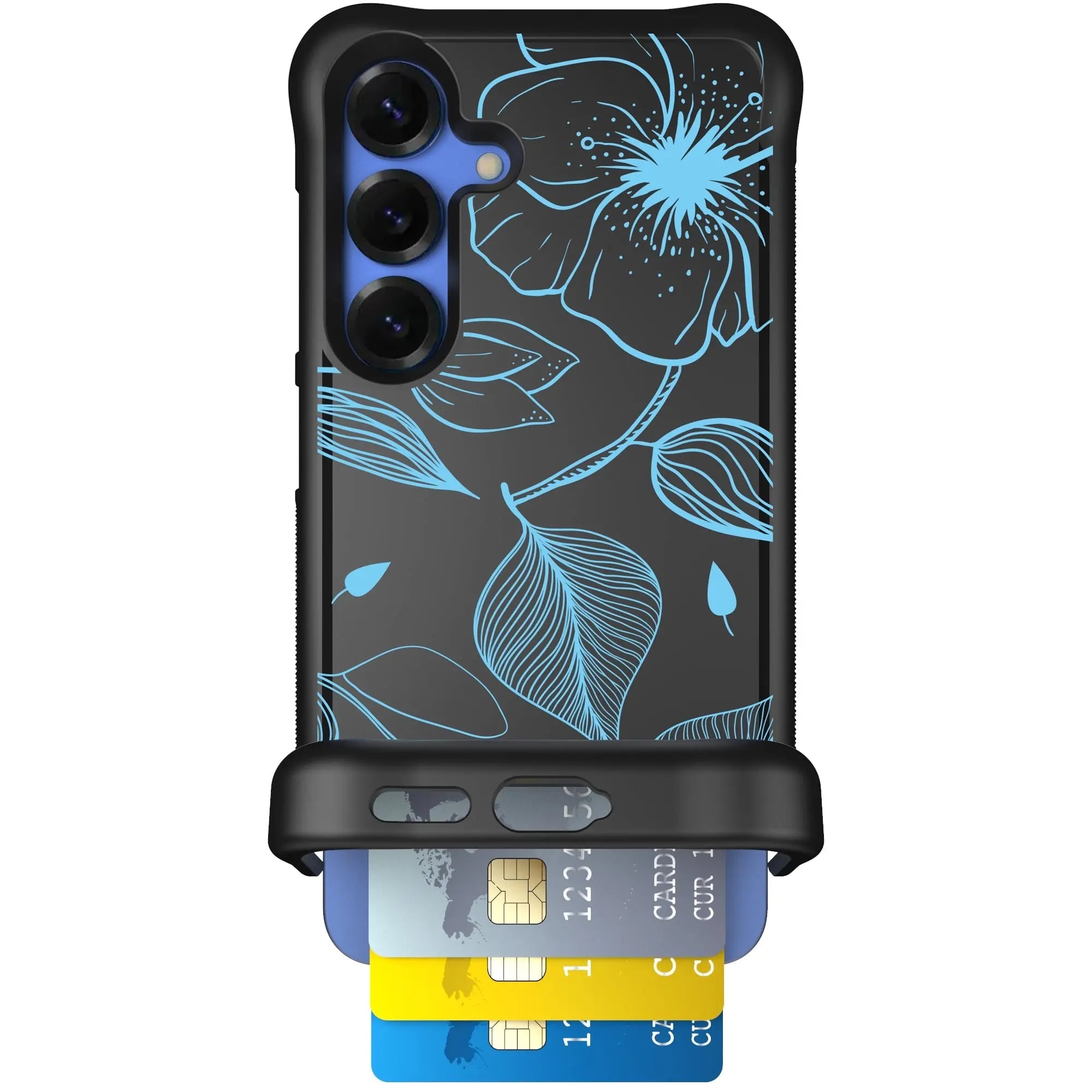 Scooch-Wingmate for Samsung Galaxy S25-Blue-Hibiscus
