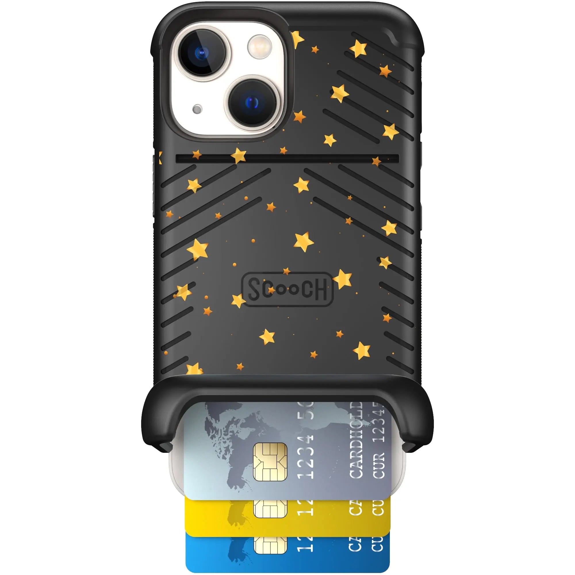 Scooch-Wingmate for iPhone 13 Mini-Gold-Stars