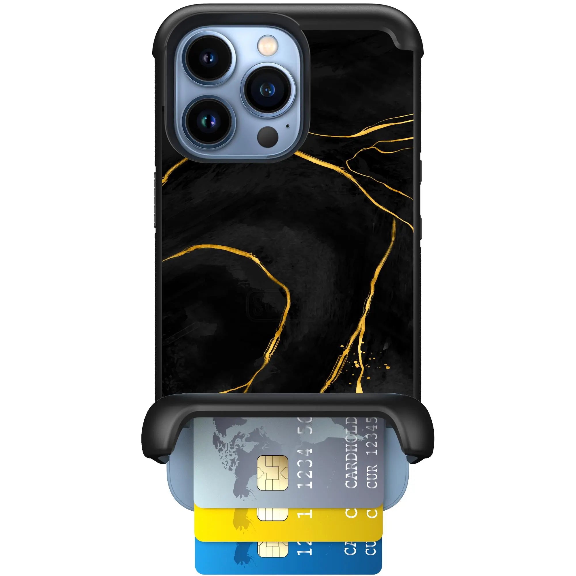 Scooch-Wingmate for iPhone 13 Pro-Black-Marble