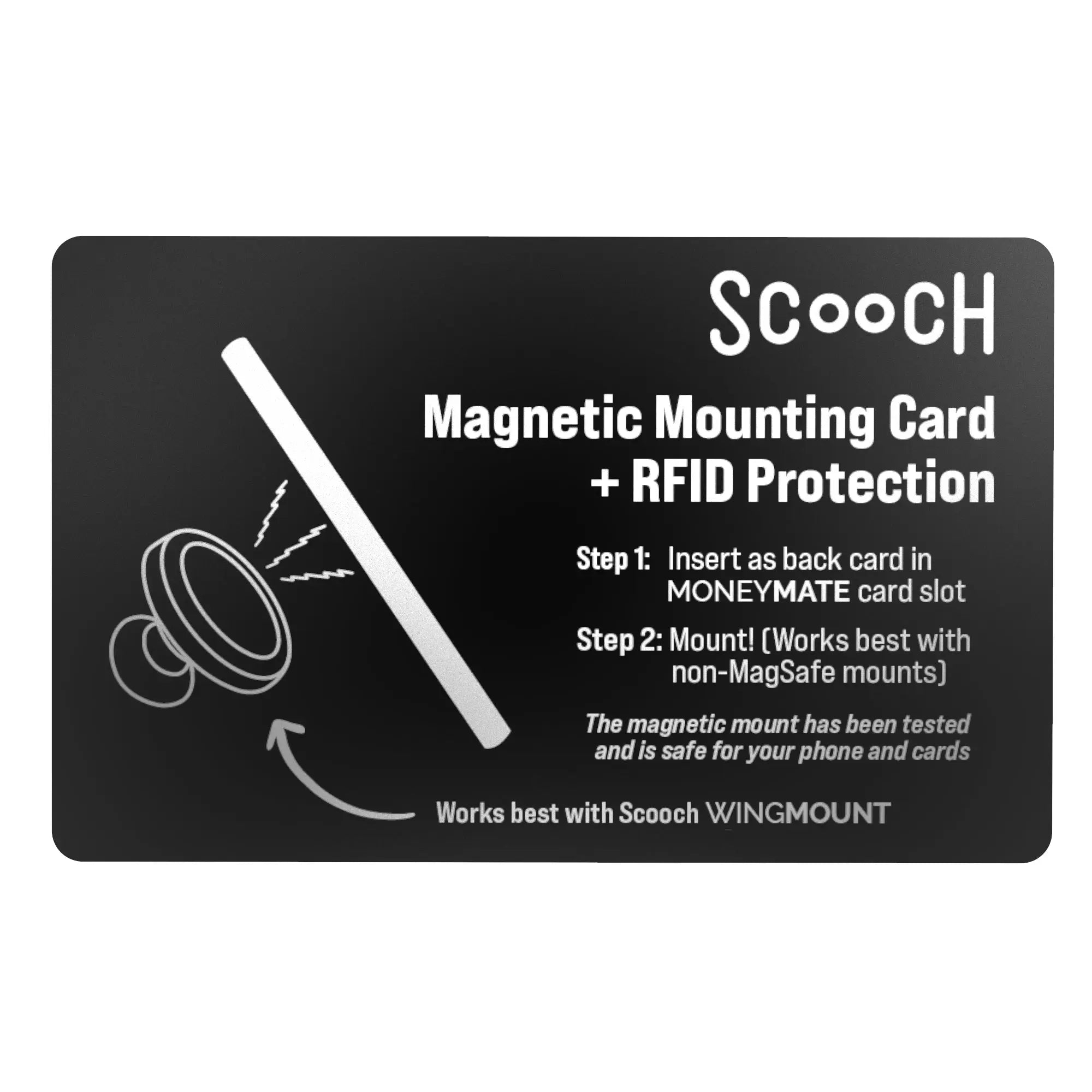 Scooch-Wingmount Card with RFID Protection for Moneymate-