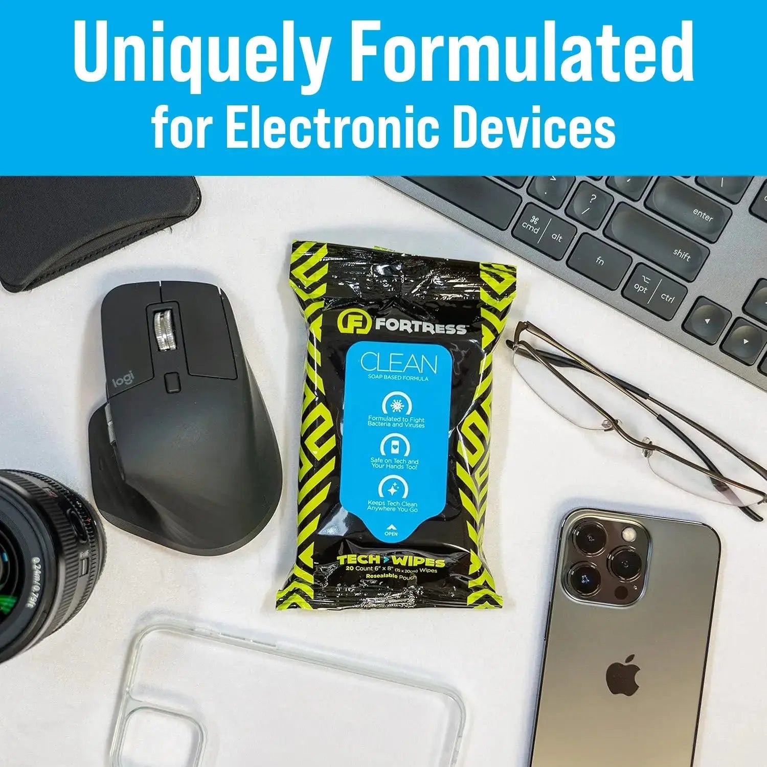 Scooch-Tech Wipes (25 ct.) To-Go Cleaning Wipes for Smartphones-