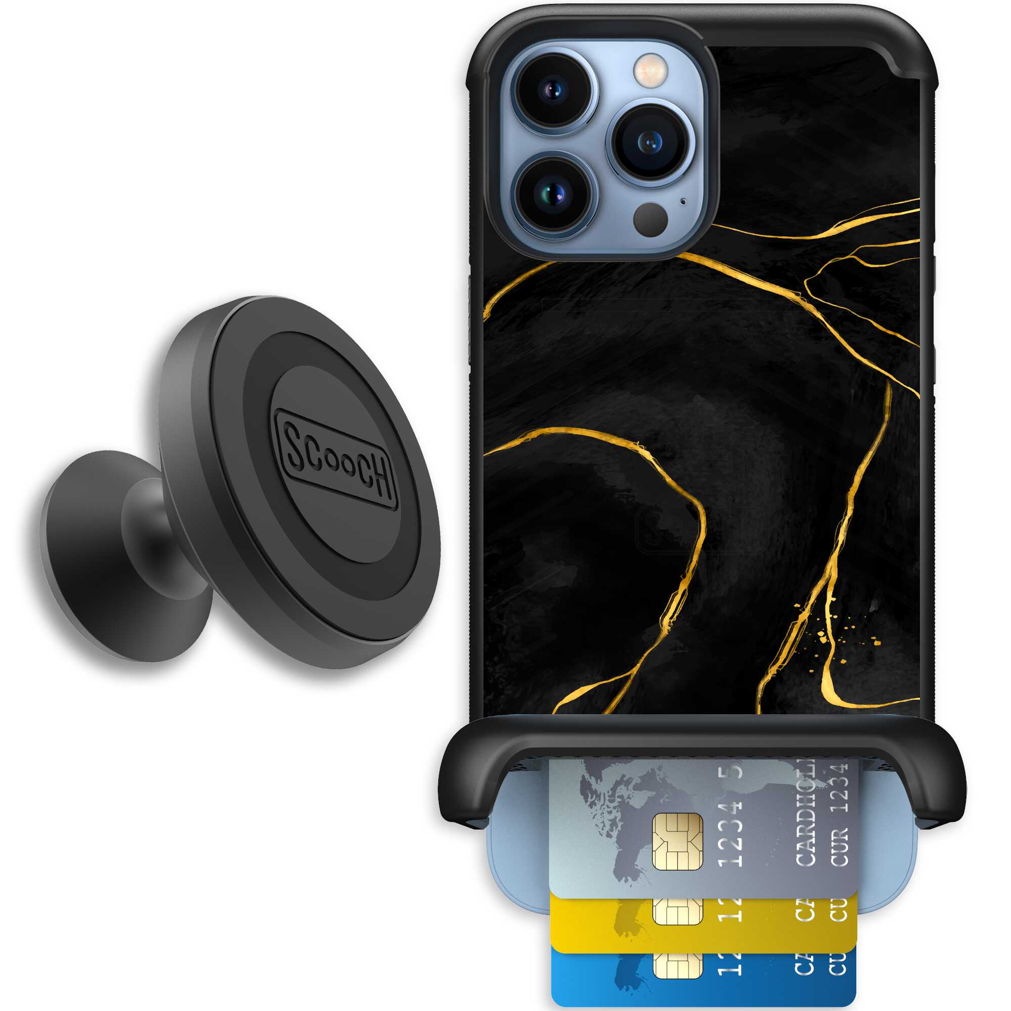Wingmate Black Marble for iPhone 13 Pro Max - Starter Bundle
