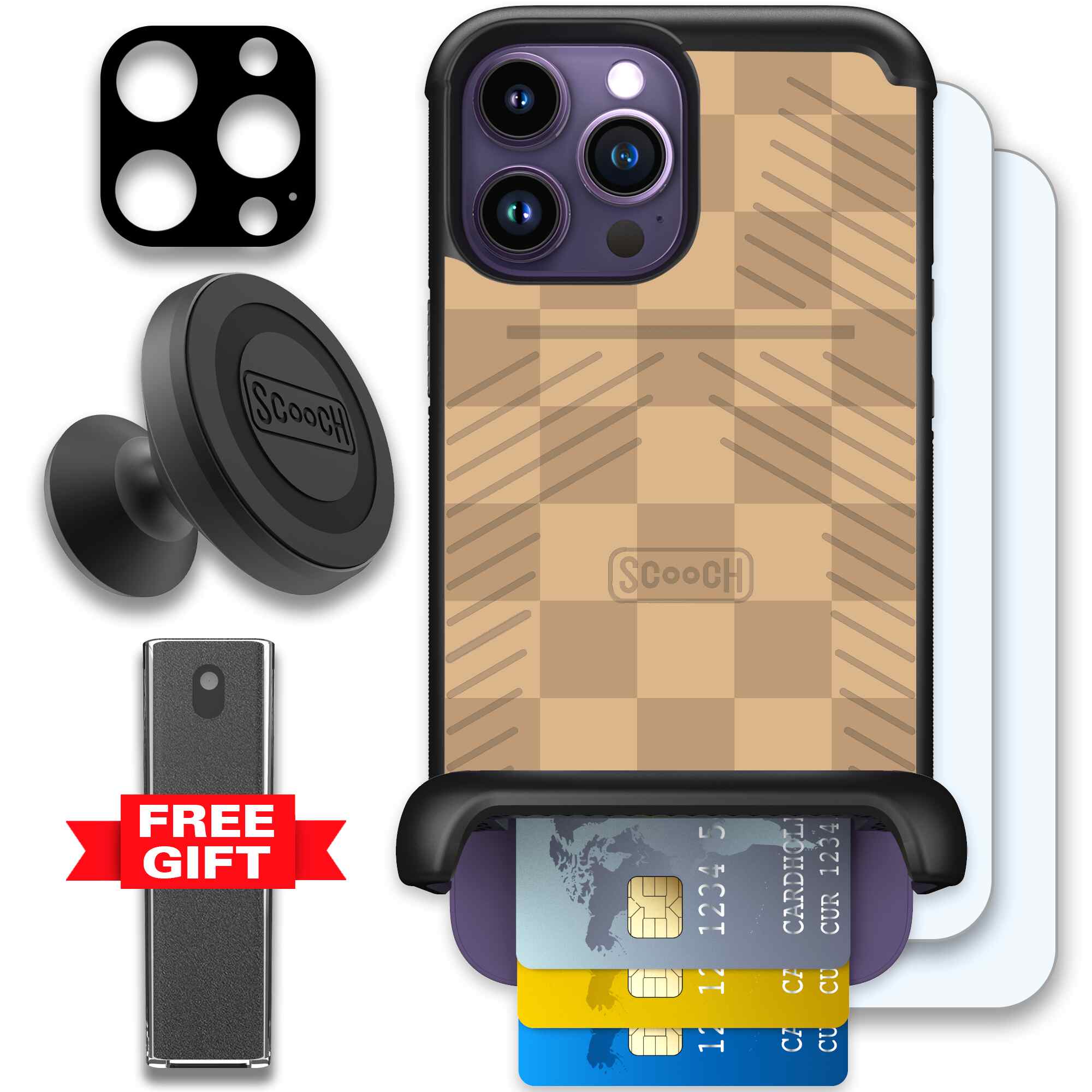 Checkered Beige | website | iPhone 14 Pro Max | Defender Bundle