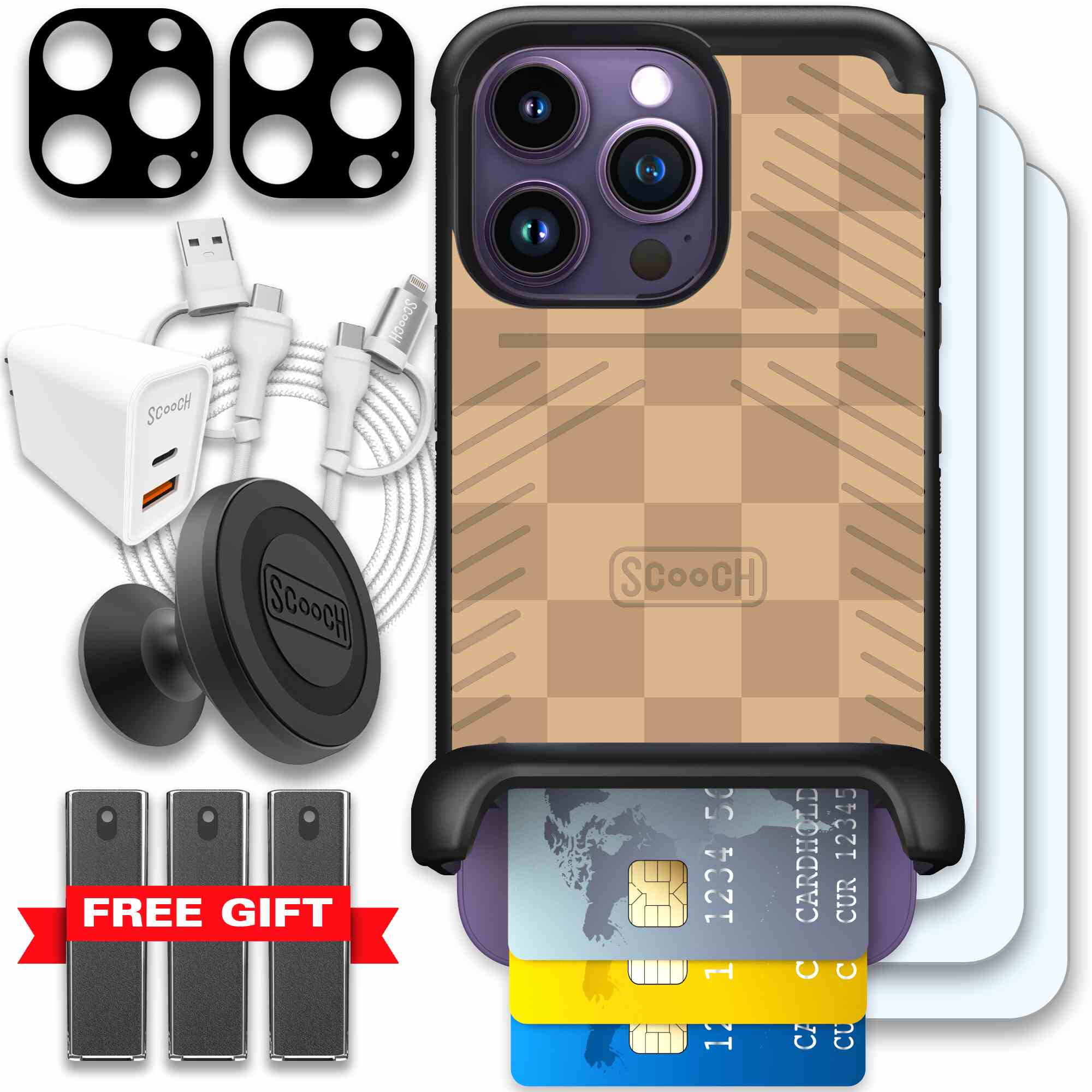 Checkered Beige | website | iPhone 14 Pro | Ultimate Bundle