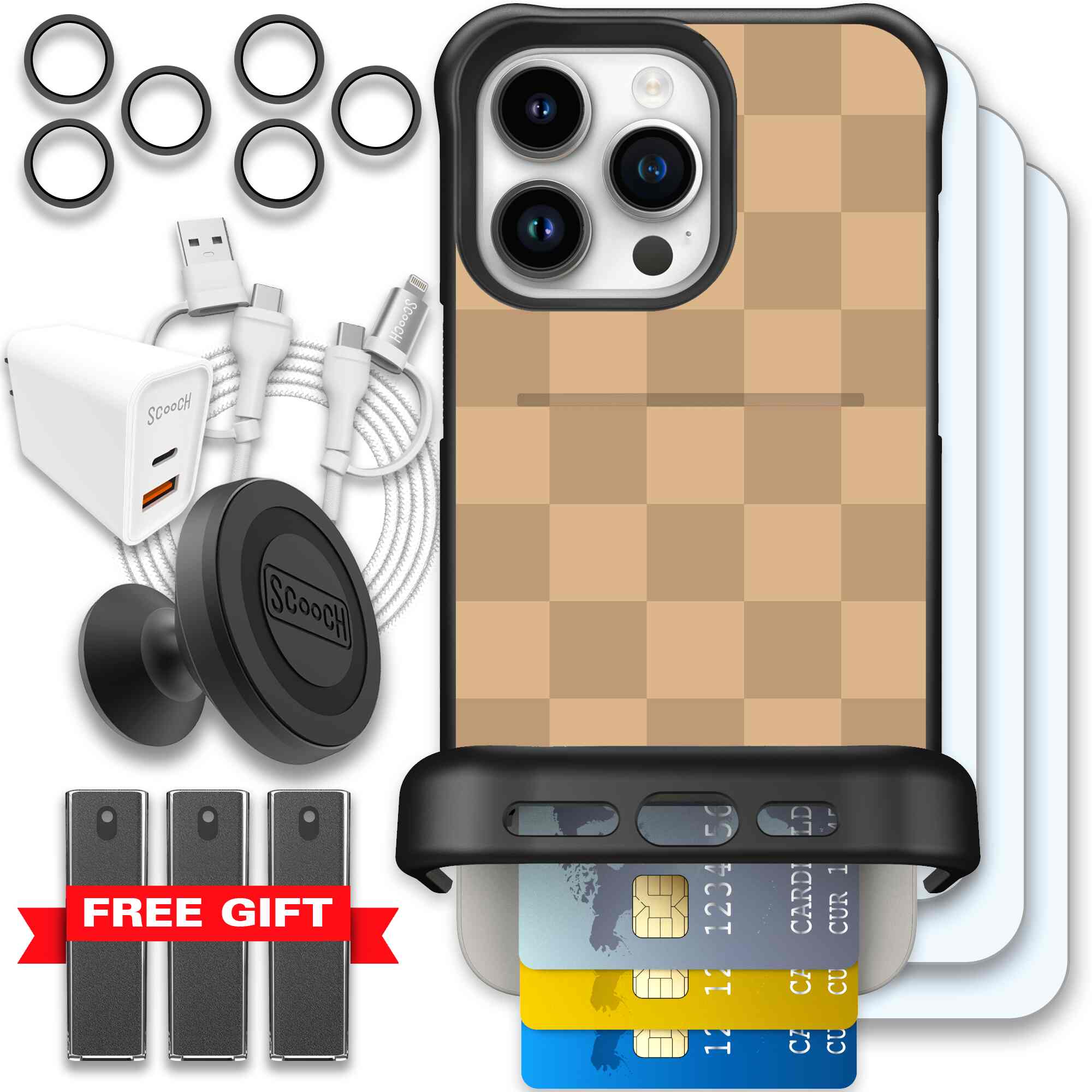 Checkered Beige | website | iPhone 15 Pro Max | Ultimate Bundle