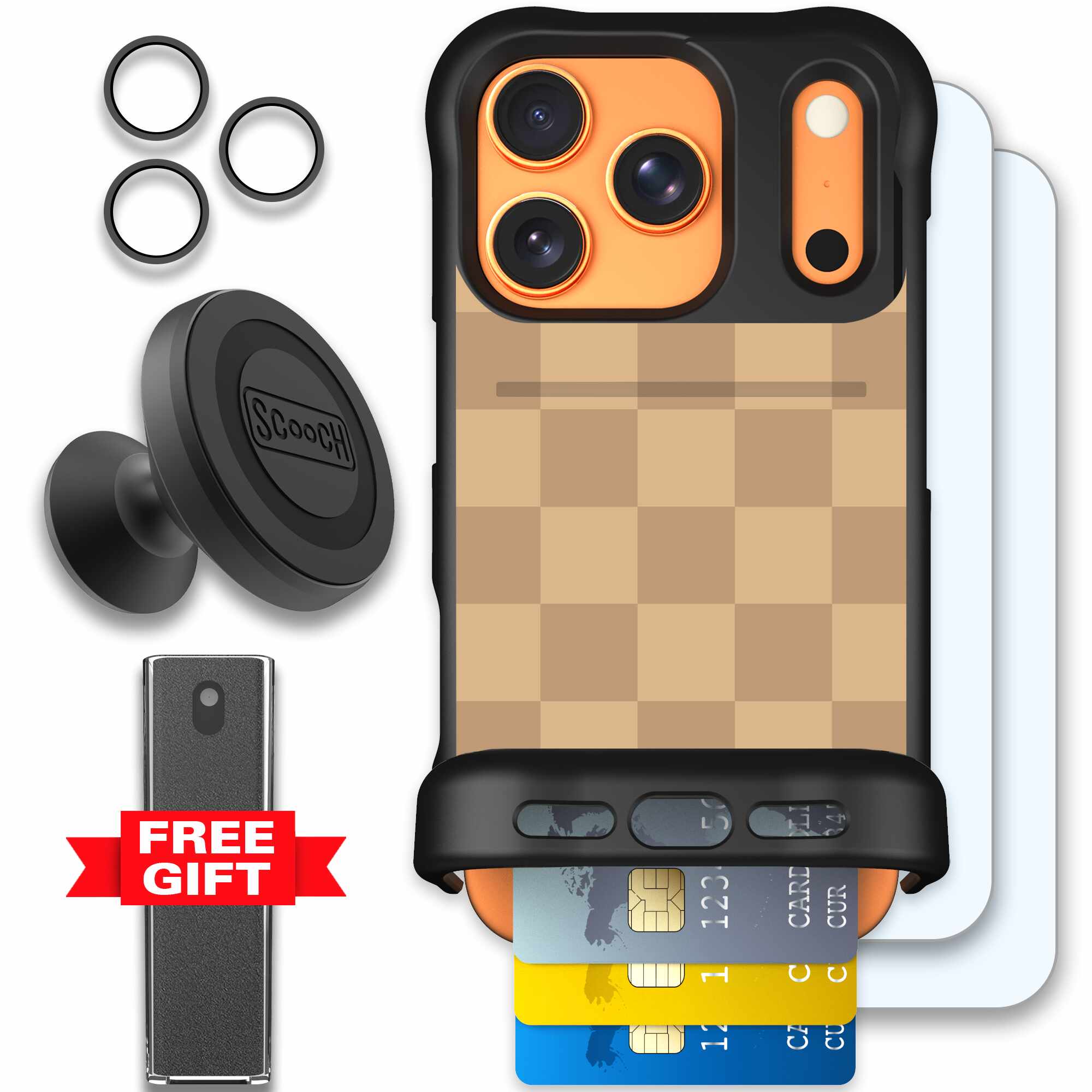Checkered Beige | website | iPhone 17 Pro | Defender Bundle