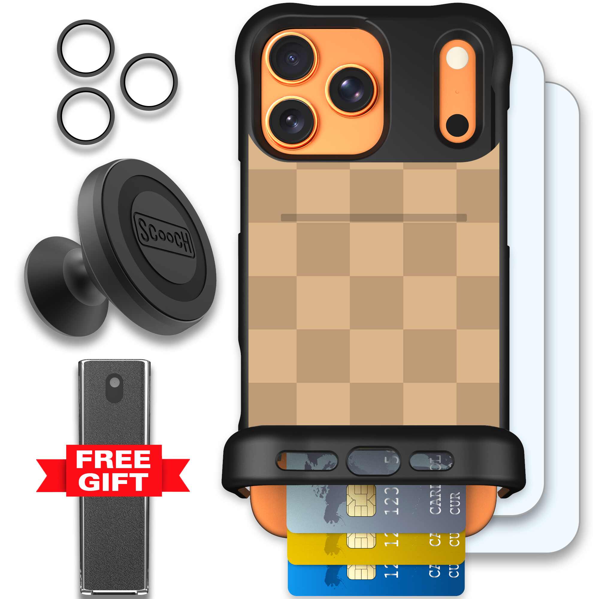 Checkered Beige | website | iPhone 17 Pro Max | Defender Bundle