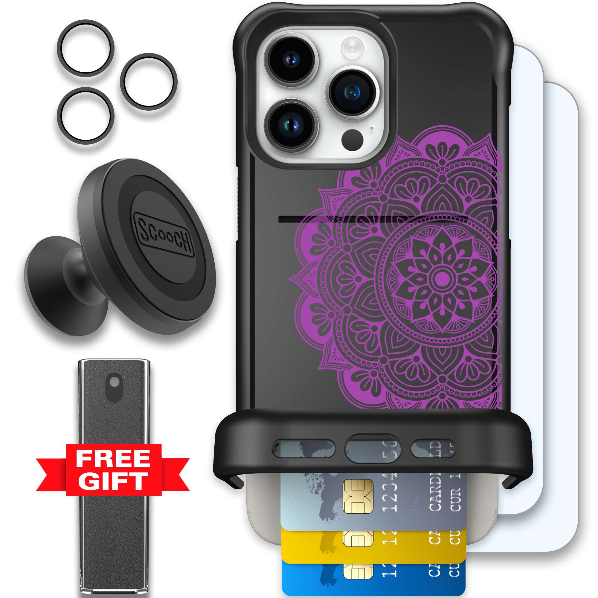 WMTE MANDALA iPhone 15 Pro Max Defender Bundle