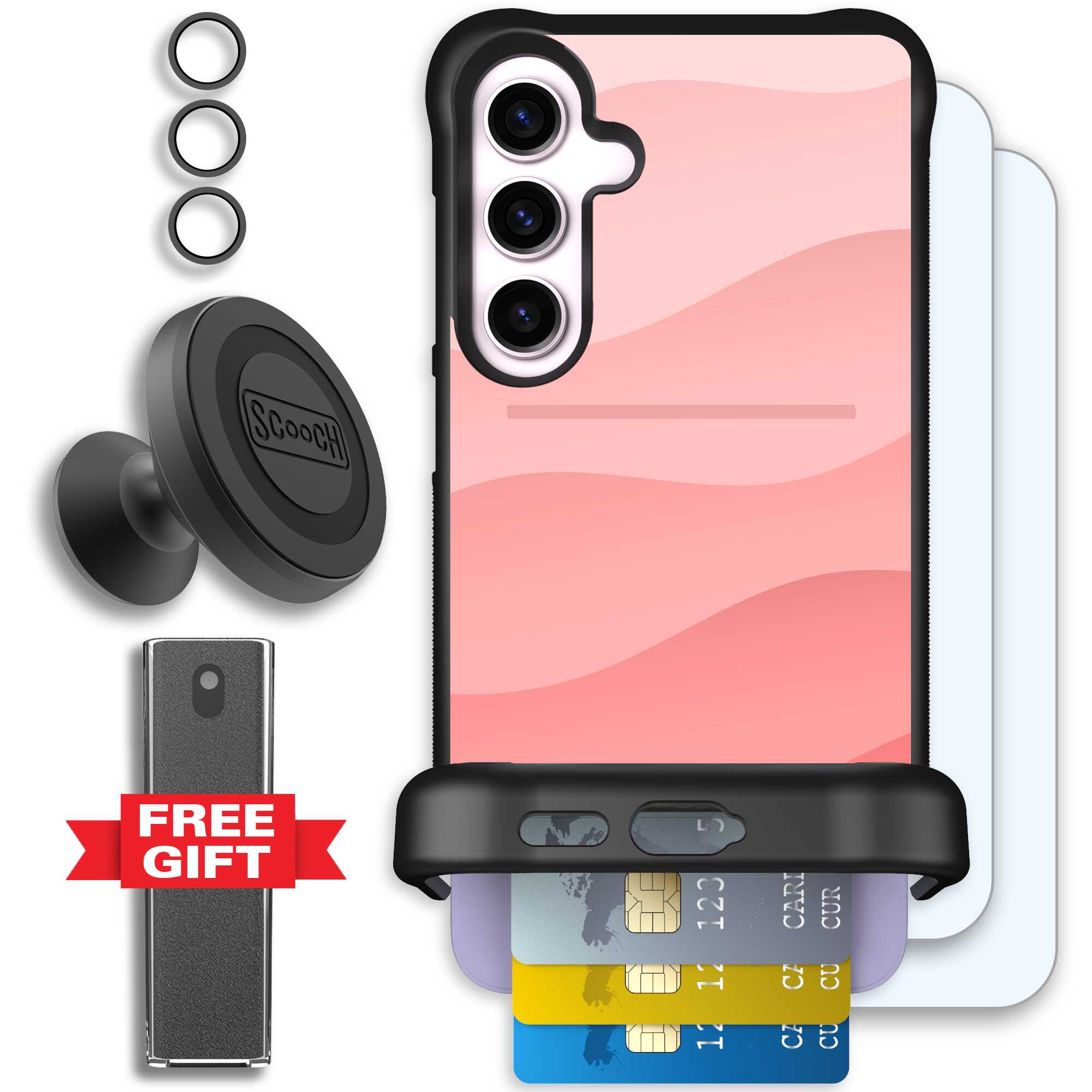 Wingmate Pink Waves for Galaxy S24+ - Defender Bundle