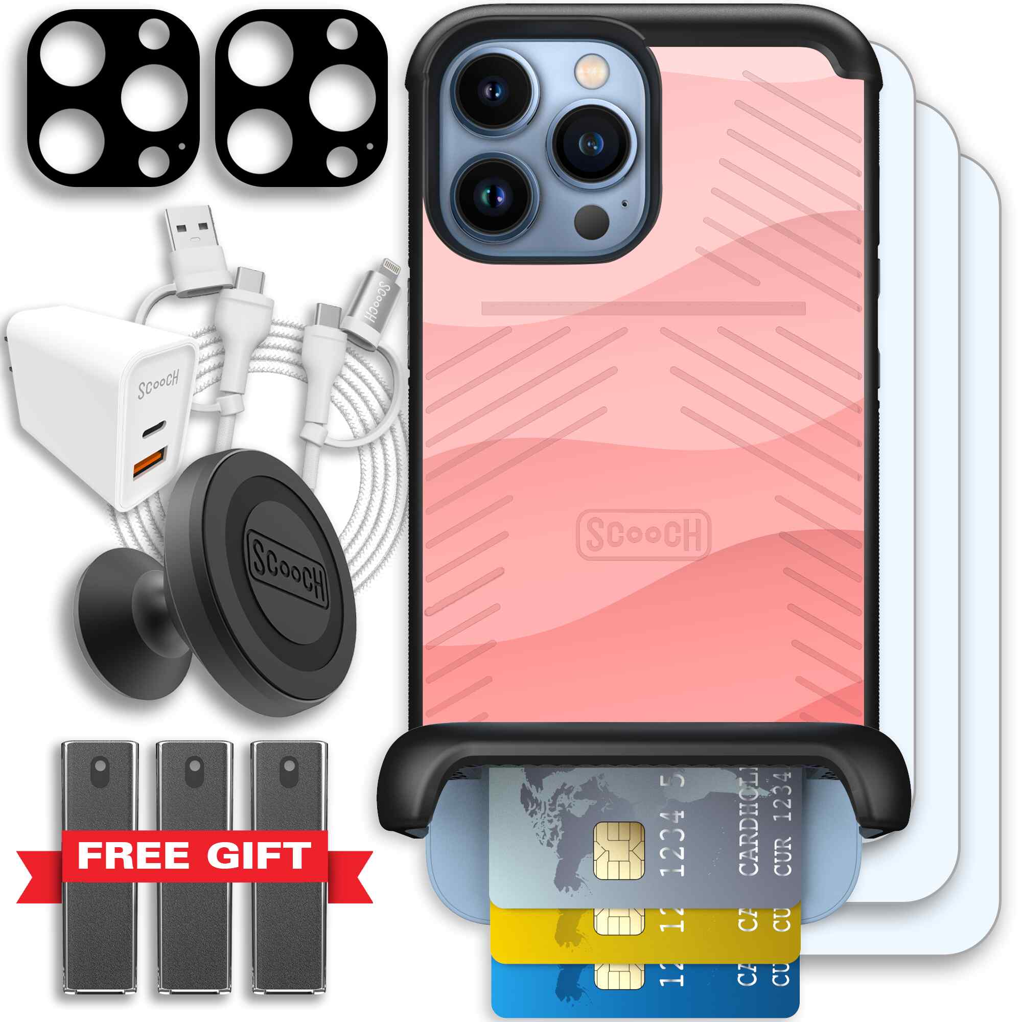 Wingmate Pink Waves for iPhone 13 Pro Max - Ultimate Bundle