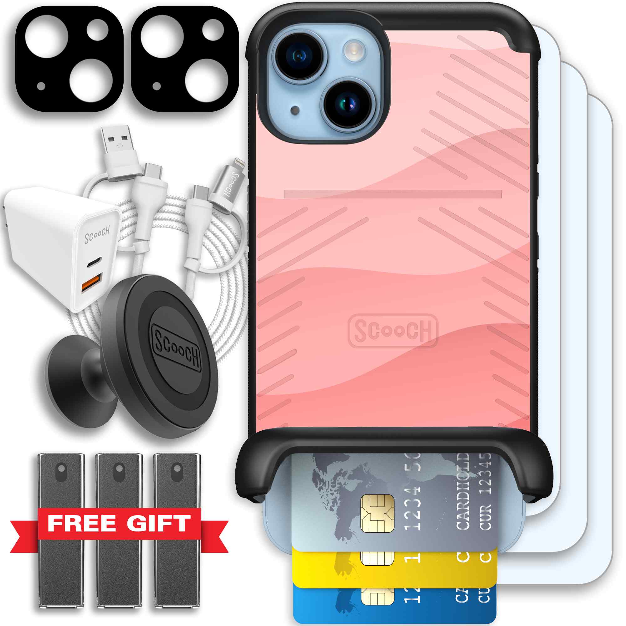 Wingmate Pink Waves for iPhone 14 - Ultimate Bundle