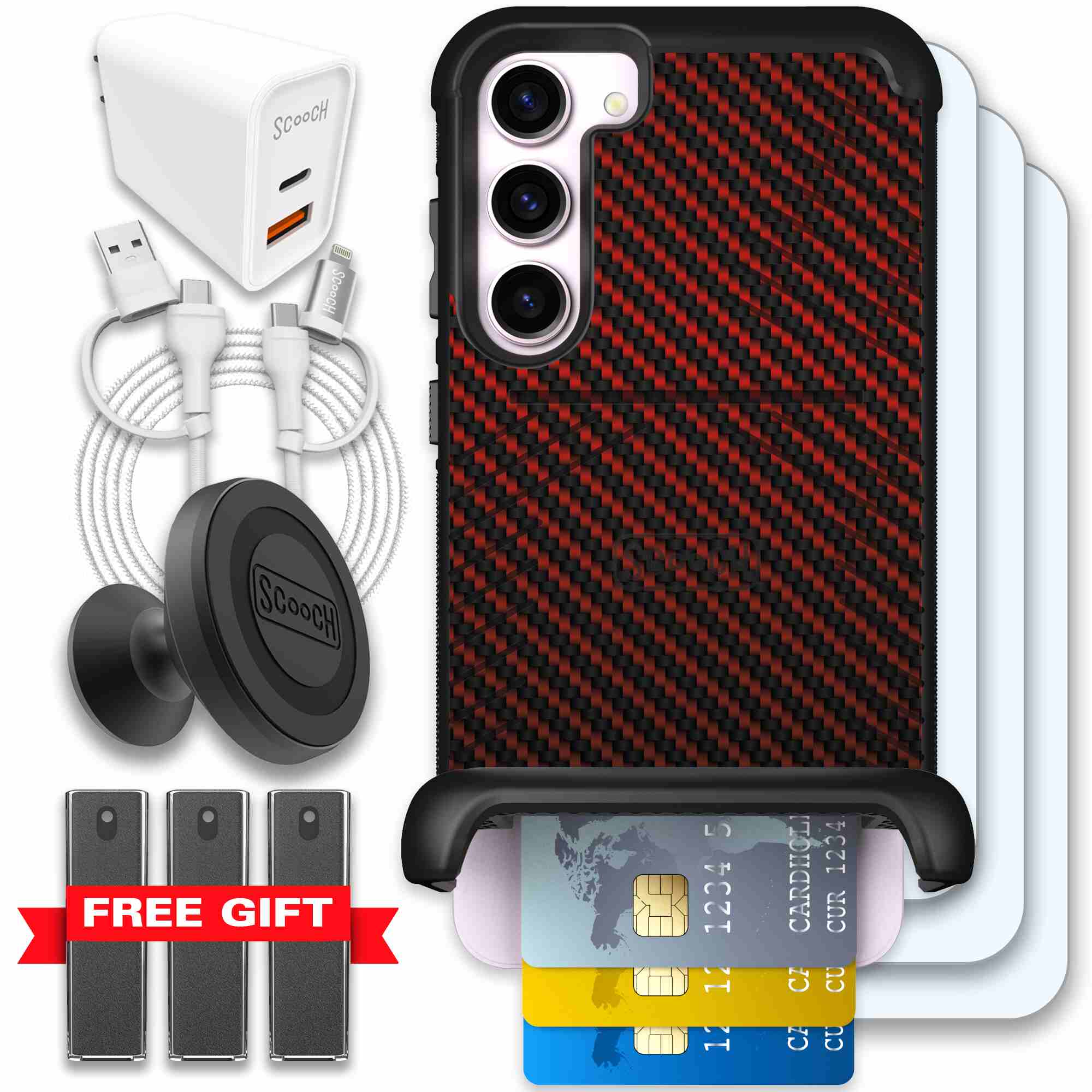 Red Carbon Fiber | website | Galaxy S23+ | Ultimate Bundle