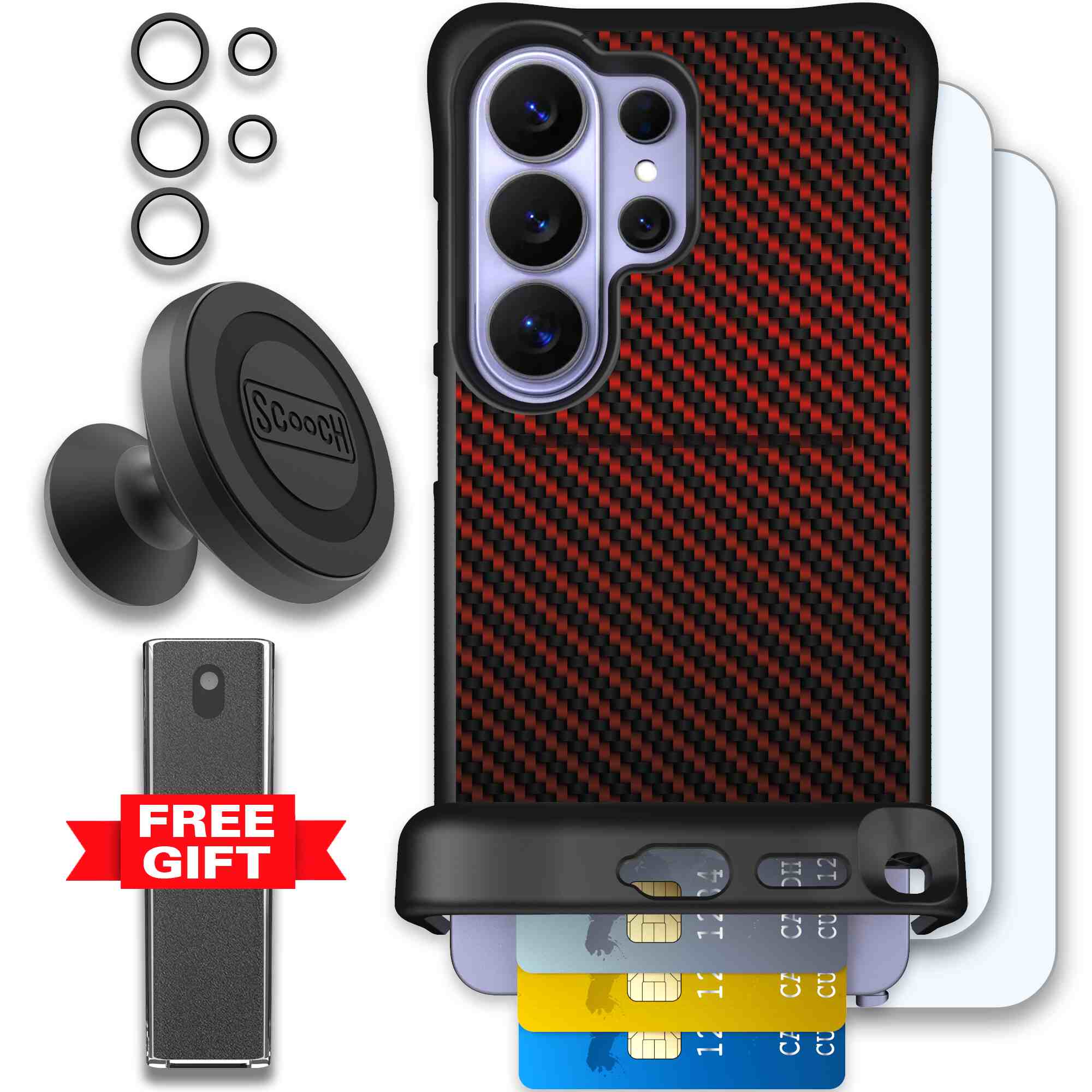 Red Carbon Fiber | website | Galaxy S26 Ultra | Defender Bundle
