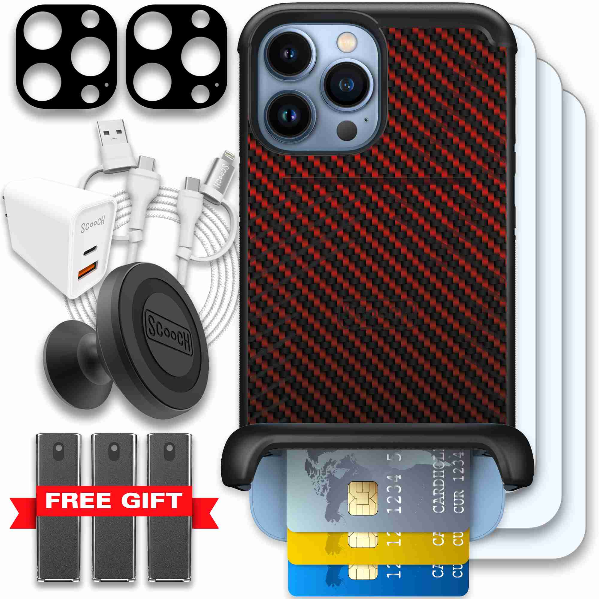 Red Carbon Fiber | website | iPhone 13 Pro Max | Ultimate Bundle