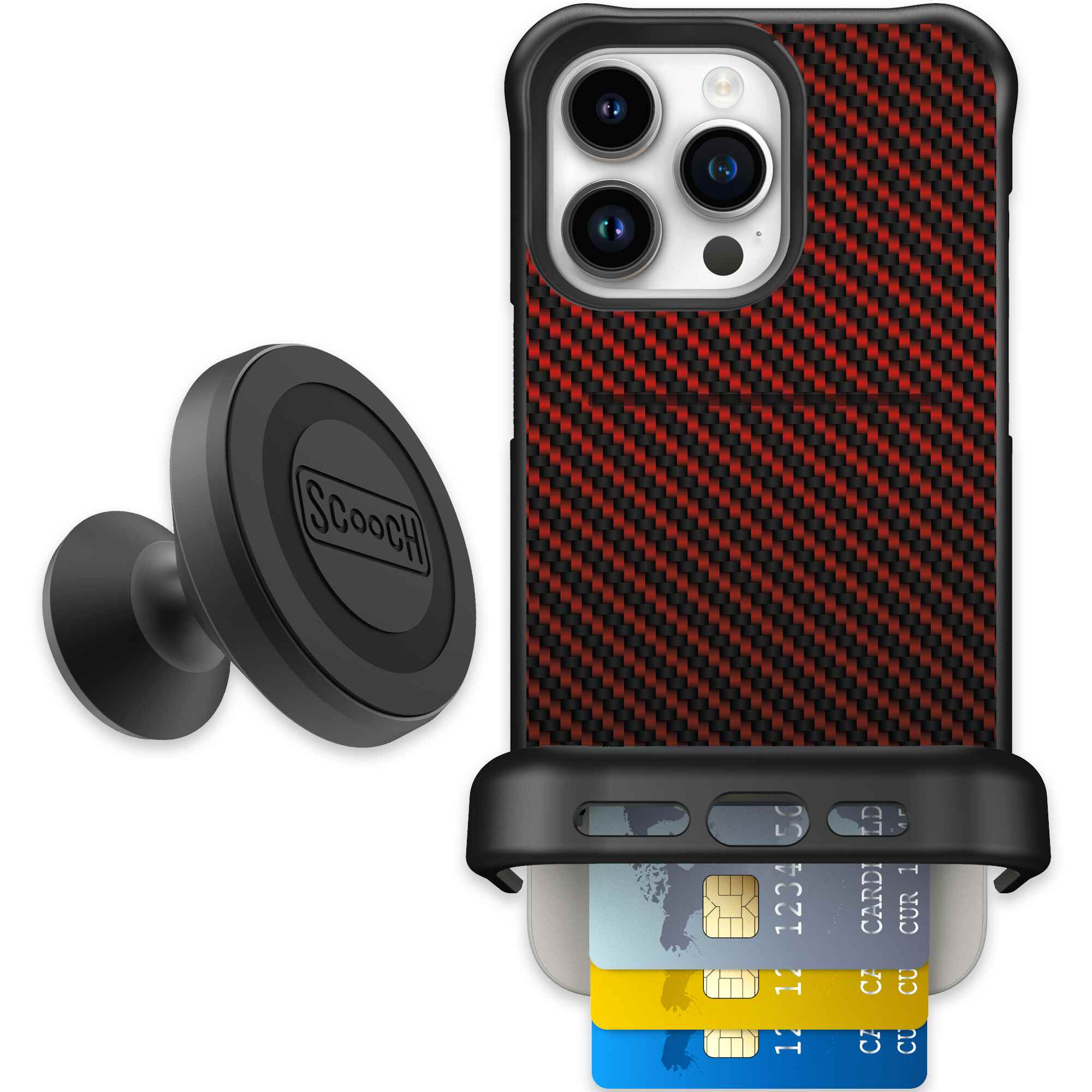 Red Carbon Fiber | website | iPhone 15 Pro Max | Starter Bundle