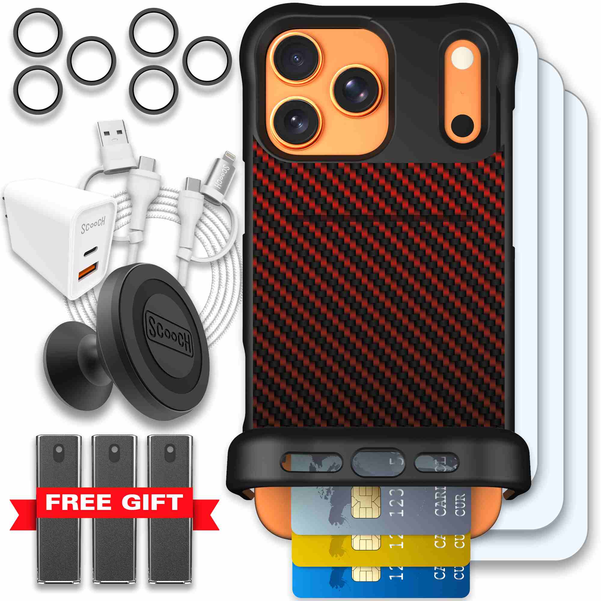 Red Carbon Fiber | website | iPhone 17 Pro Max | Ultimate Bundle