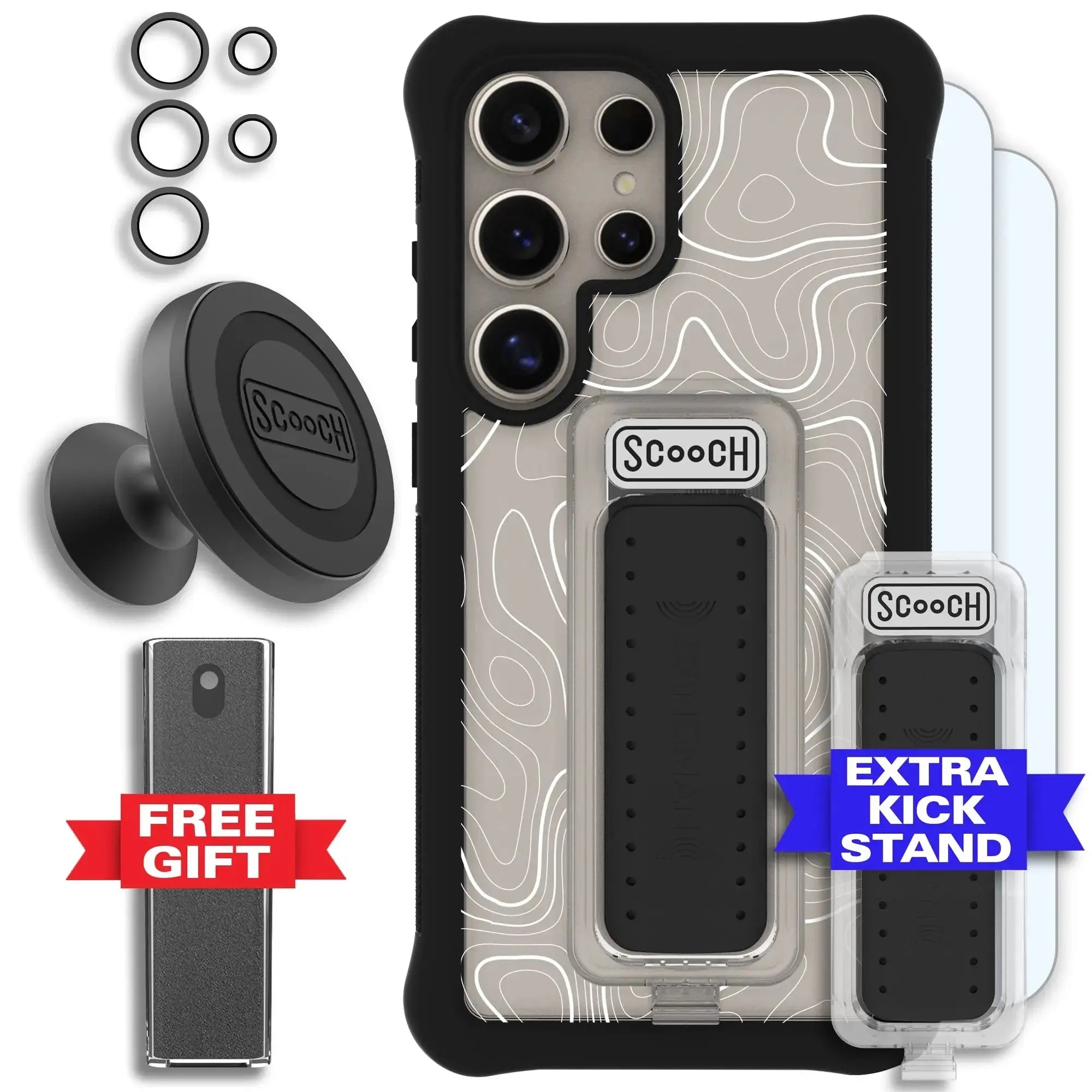 Scooch-Wingman Defender Bundle for Samsung Galaxy S26 Ultra-Topography-Black