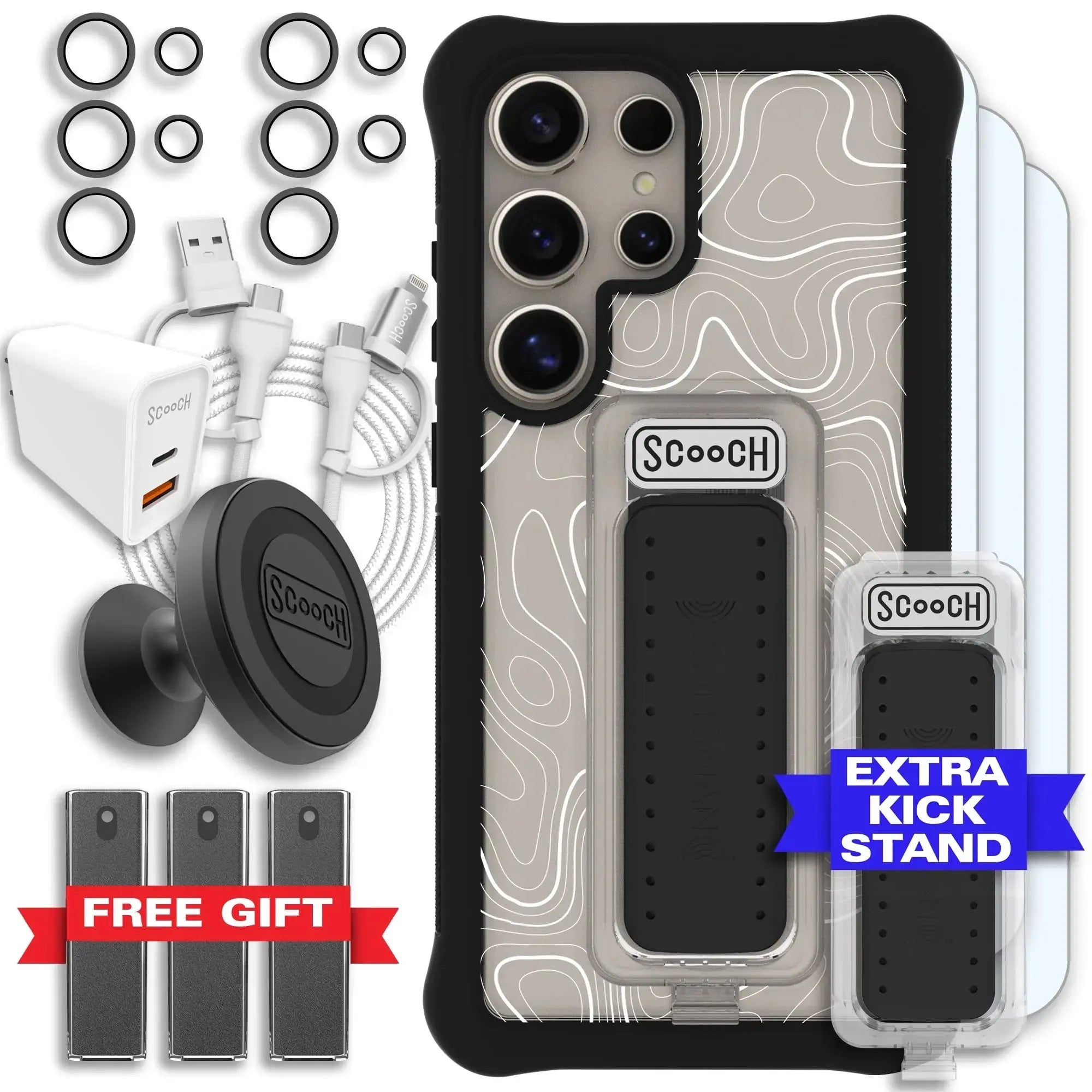 Scooch-Wingman Ultimate Bundle for Samsung Galaxy S26 Ultra-Topography-Black