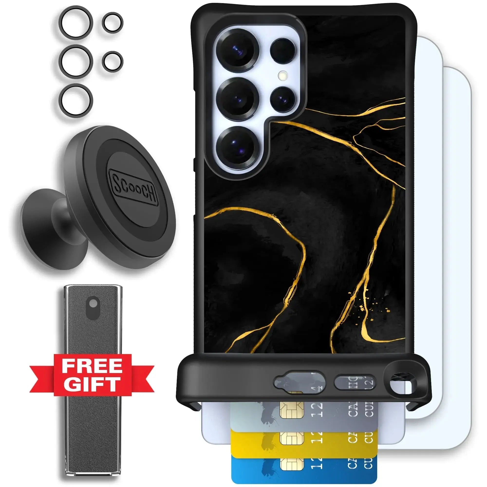 Scooch-Wingmate Defender Bundle for Samsung Galaxy S26 Ultra-Black-Marble