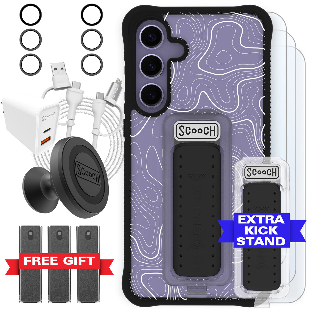 Scooch Wingman Ultimate Bundle for Galaxy S24+ in Topography
