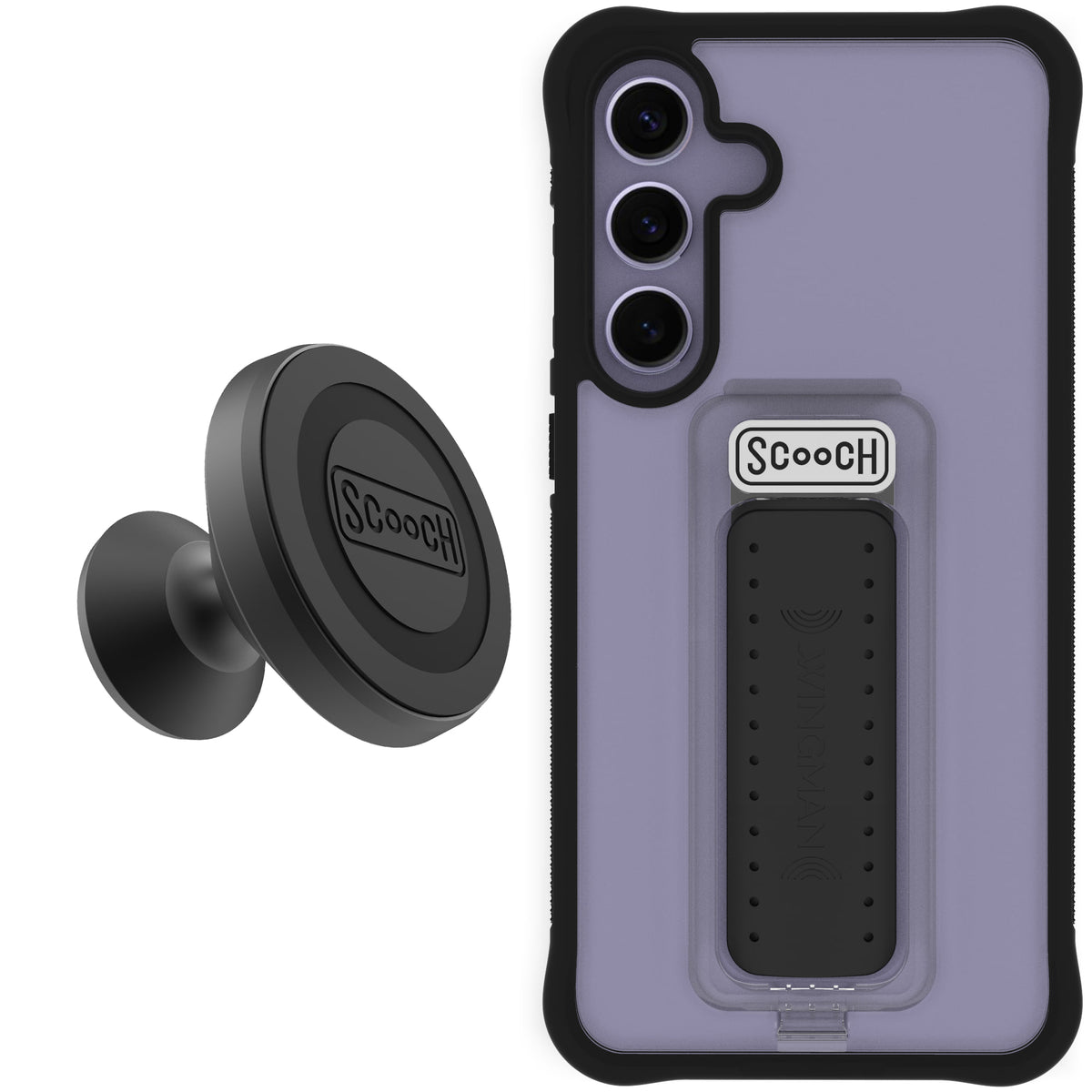 Scooch Wingman Starter Bundle for Galaxy S24+ in Tuxedo Clear