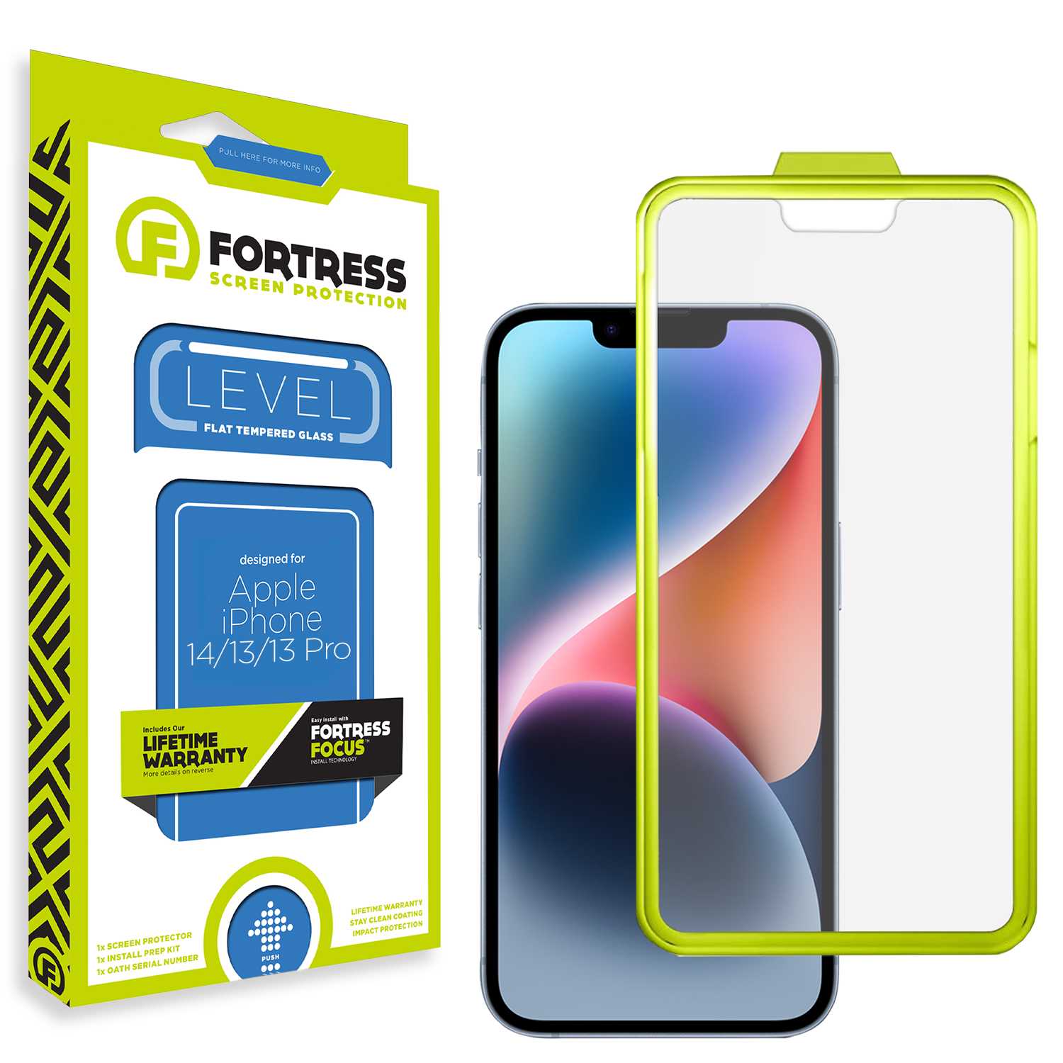 Fortress iPhone 13 Pro Screen Protector $0CoverageInstallTool Scooch Screen Protector