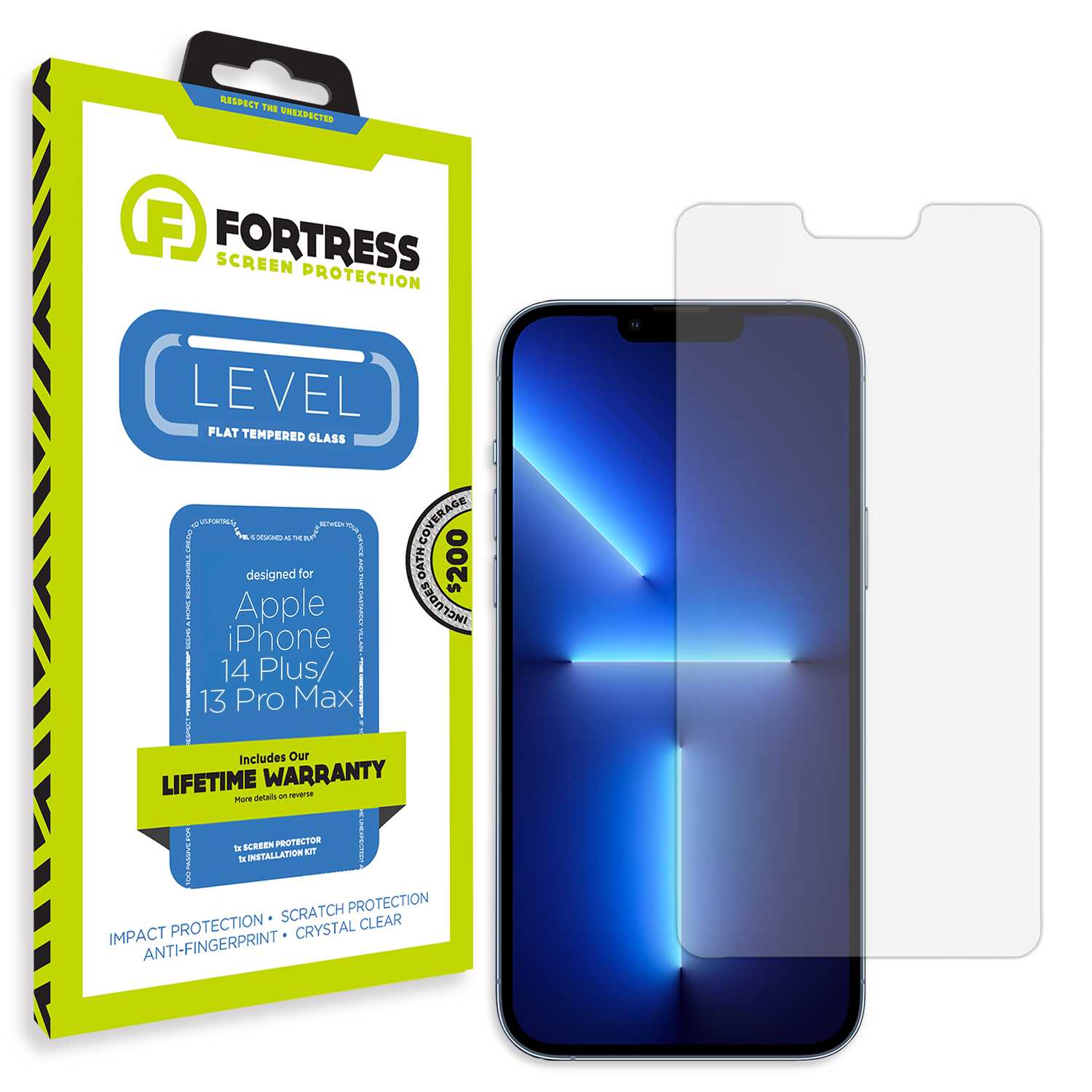 Fortress iPhone 14 Plus Screen Protector $200Coverage Scooch Screen Protector