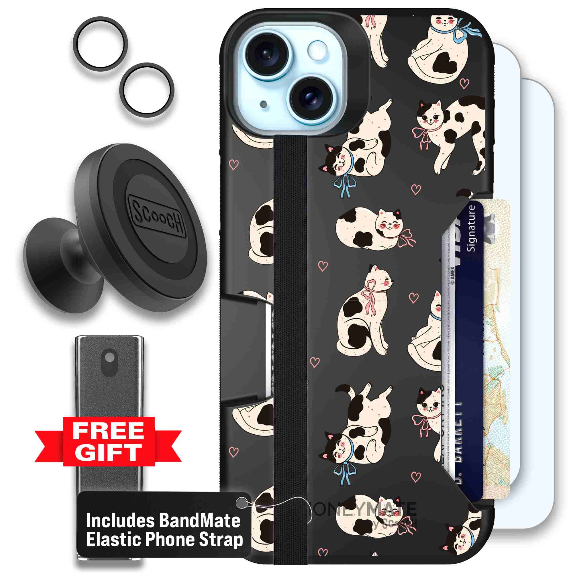 Bow Kitties | website | iPhone 15 Plus | Defender Bundle