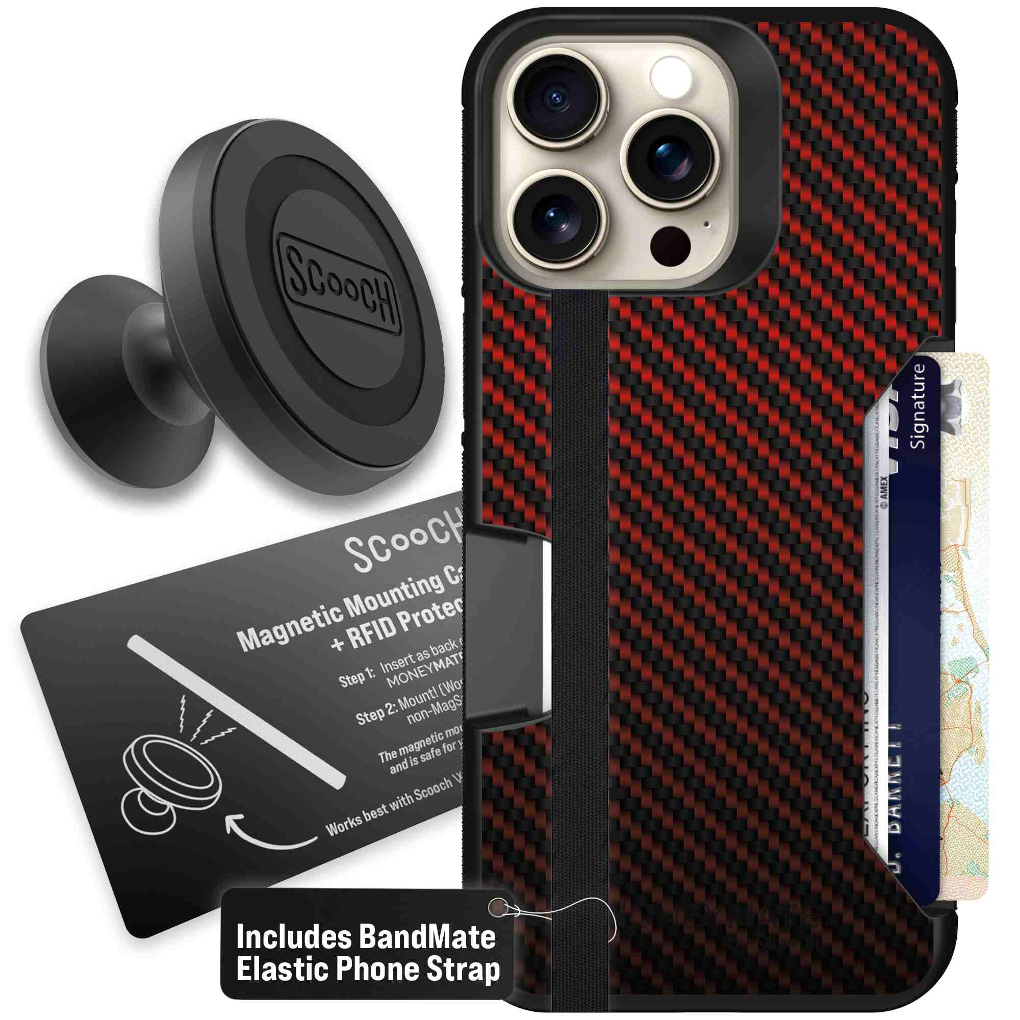 Red Carbon Fiber | website | iPhone 15 Pro Max | Starter Bundle