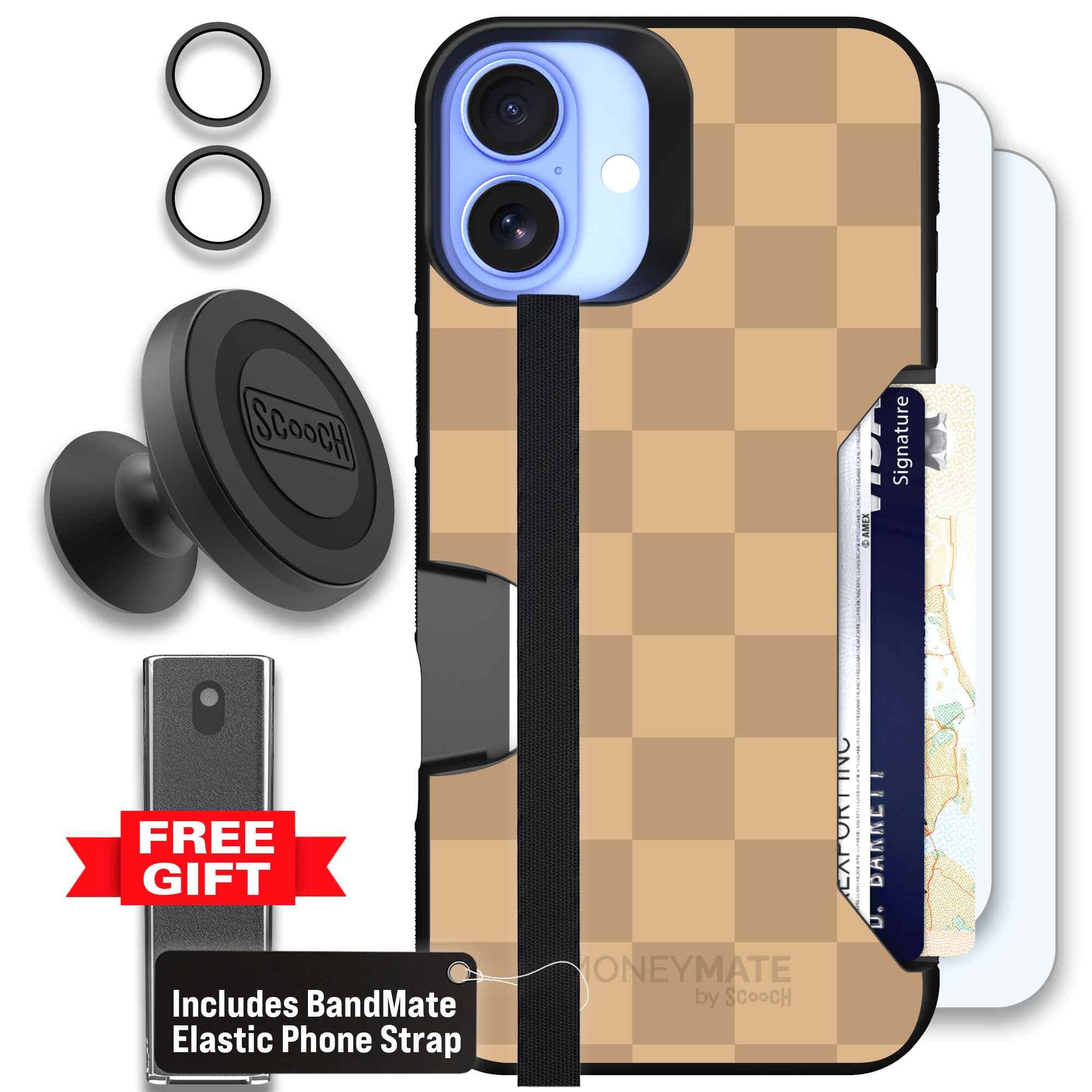 Checkered Beige | website | iPhone 16 Plus | Defender Bundle
