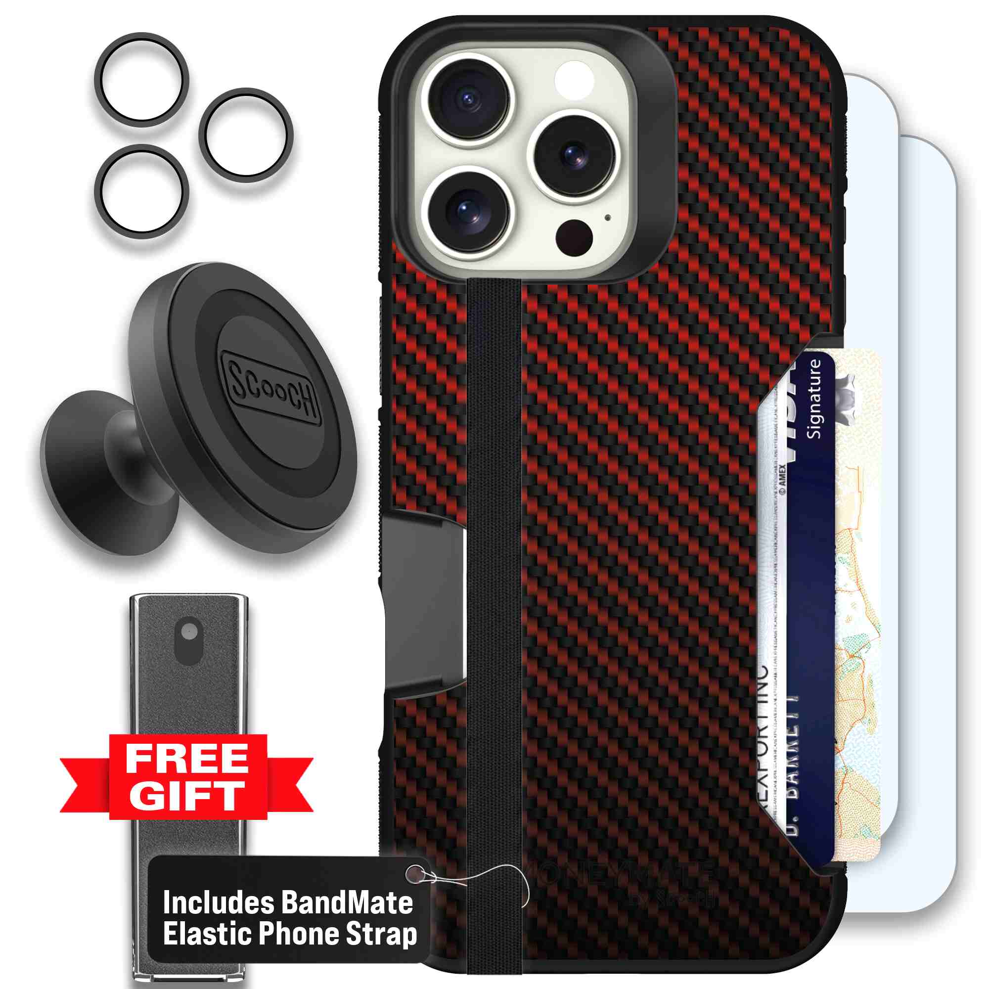 Red Carbon Fiber | website | iPhone 16 Pro Max | Defender Bundle