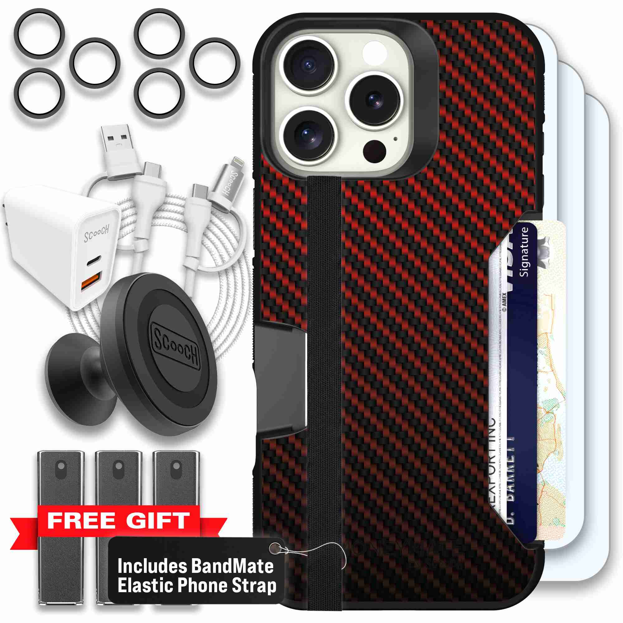 Red Carbon Fiber | website | iPhone 16 Pro Max | Ultimate Bundle