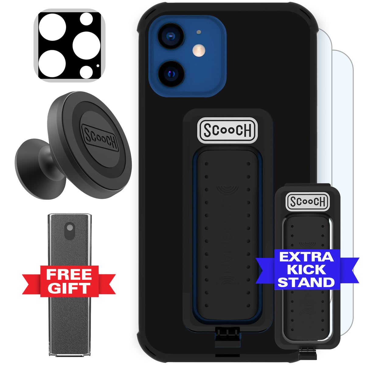 Scooch Wingman Defender Bundle for iPhone 12 Pro in Black